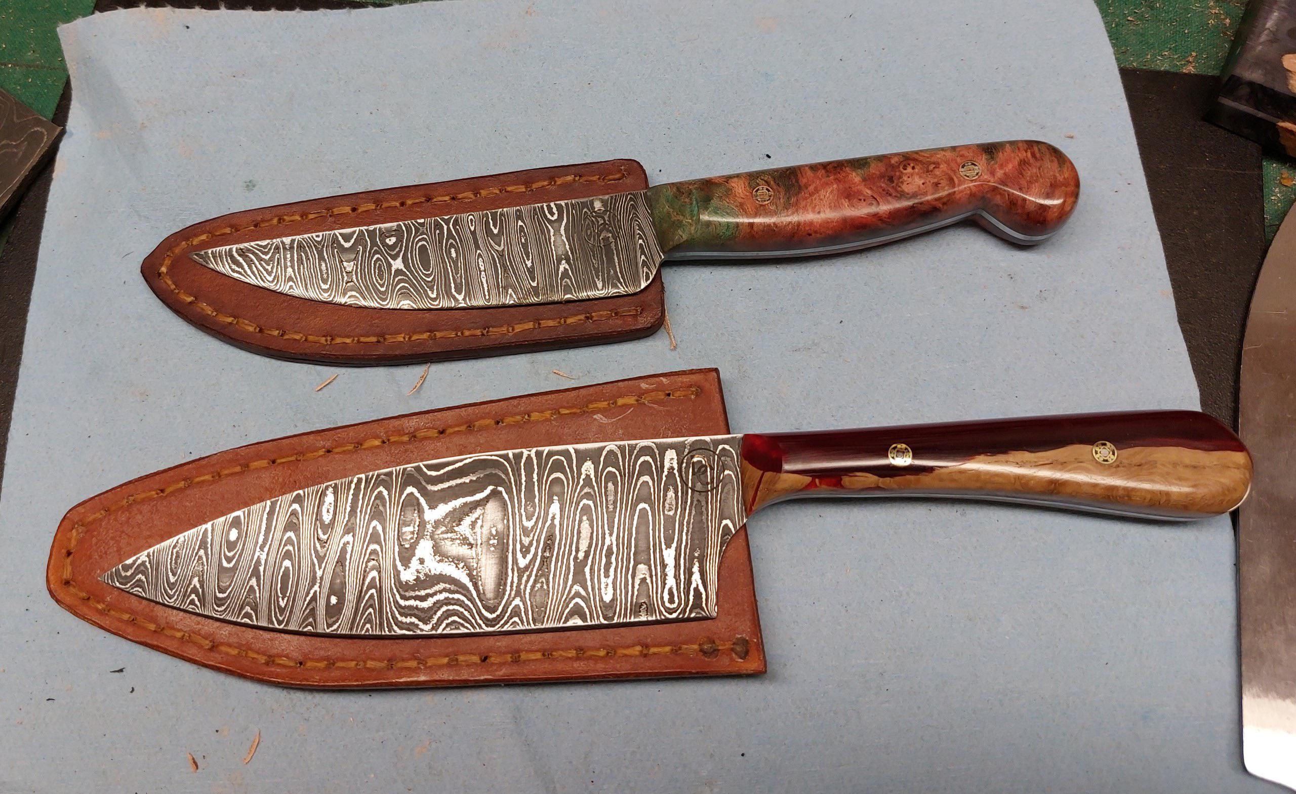 Chefs knife and pairing knife I had made for my wife. I did not make