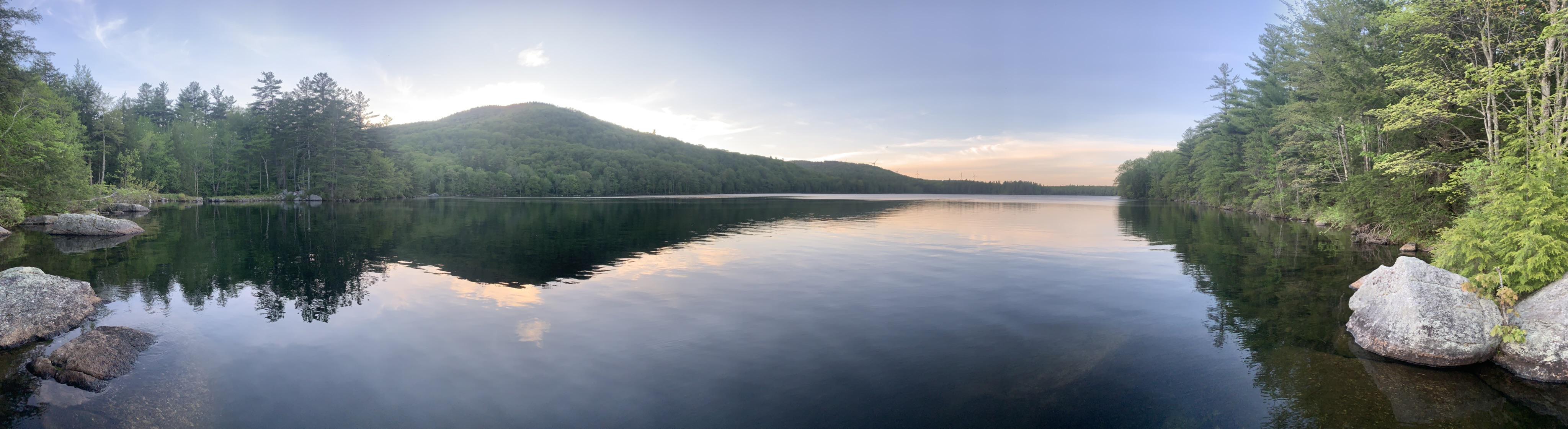Willard Pond in Hancock, NH! You can see some windmills off in the