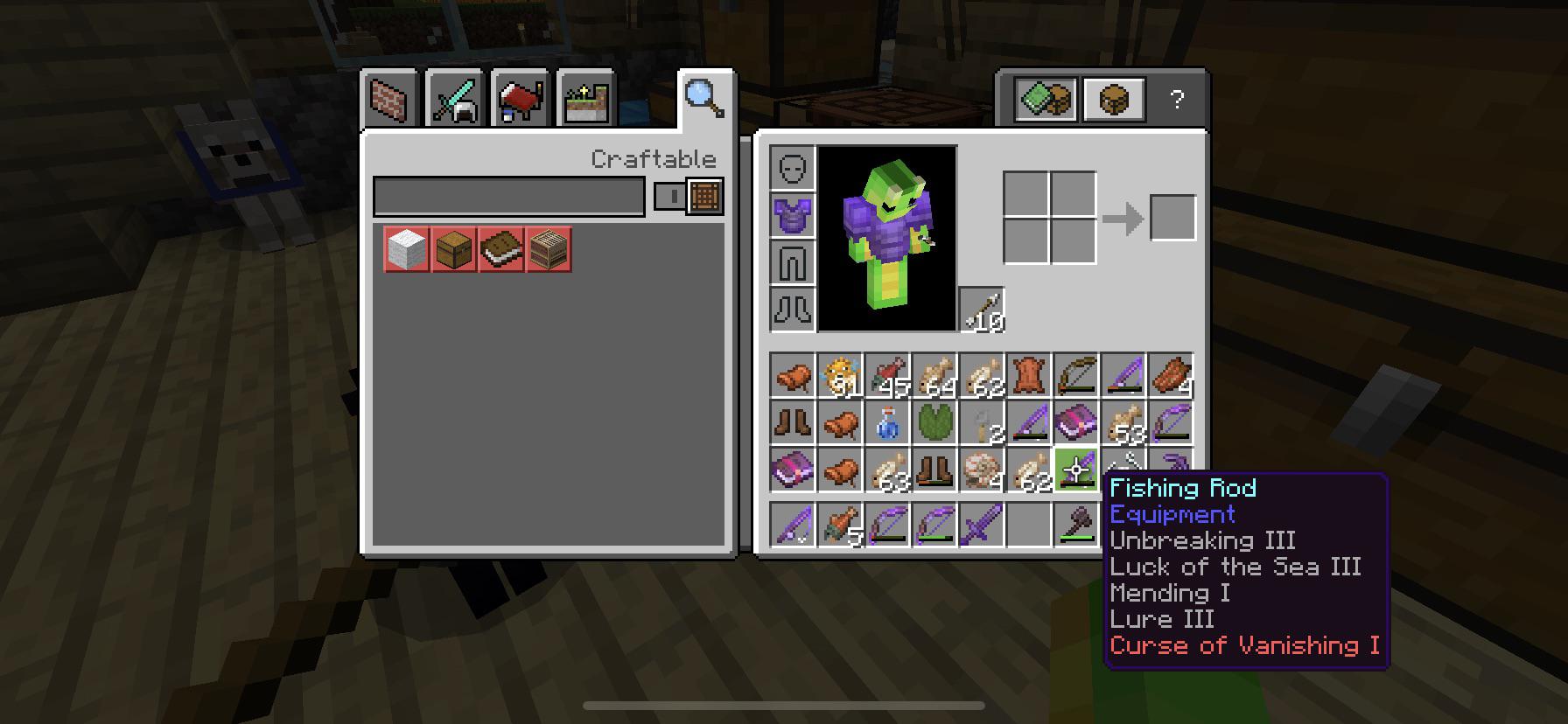 look at this maxed out fishing rod with all the enchantments a fishing