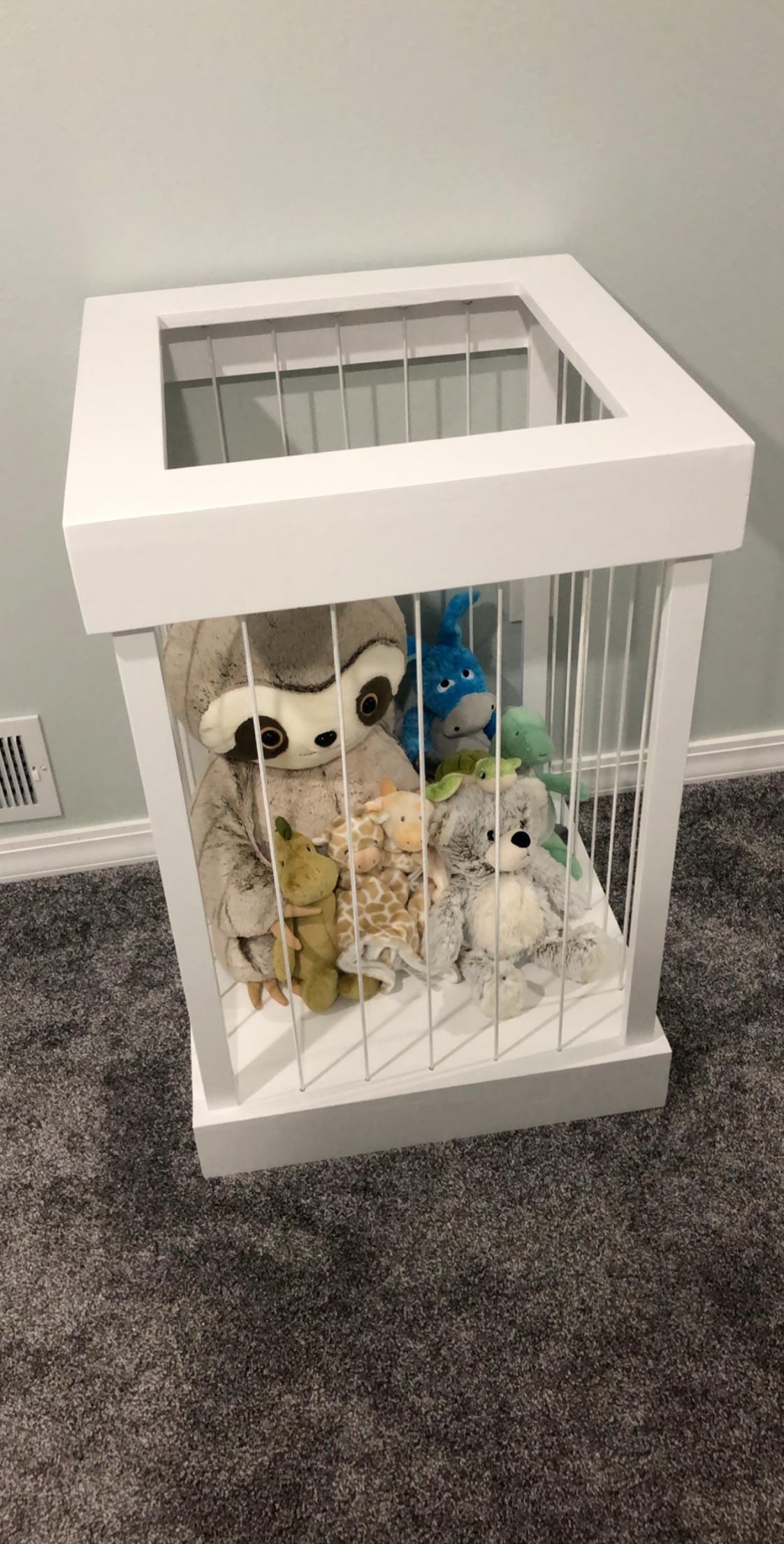 Made a stuffed animal “zoo” for my baby arriving in August. Needed a