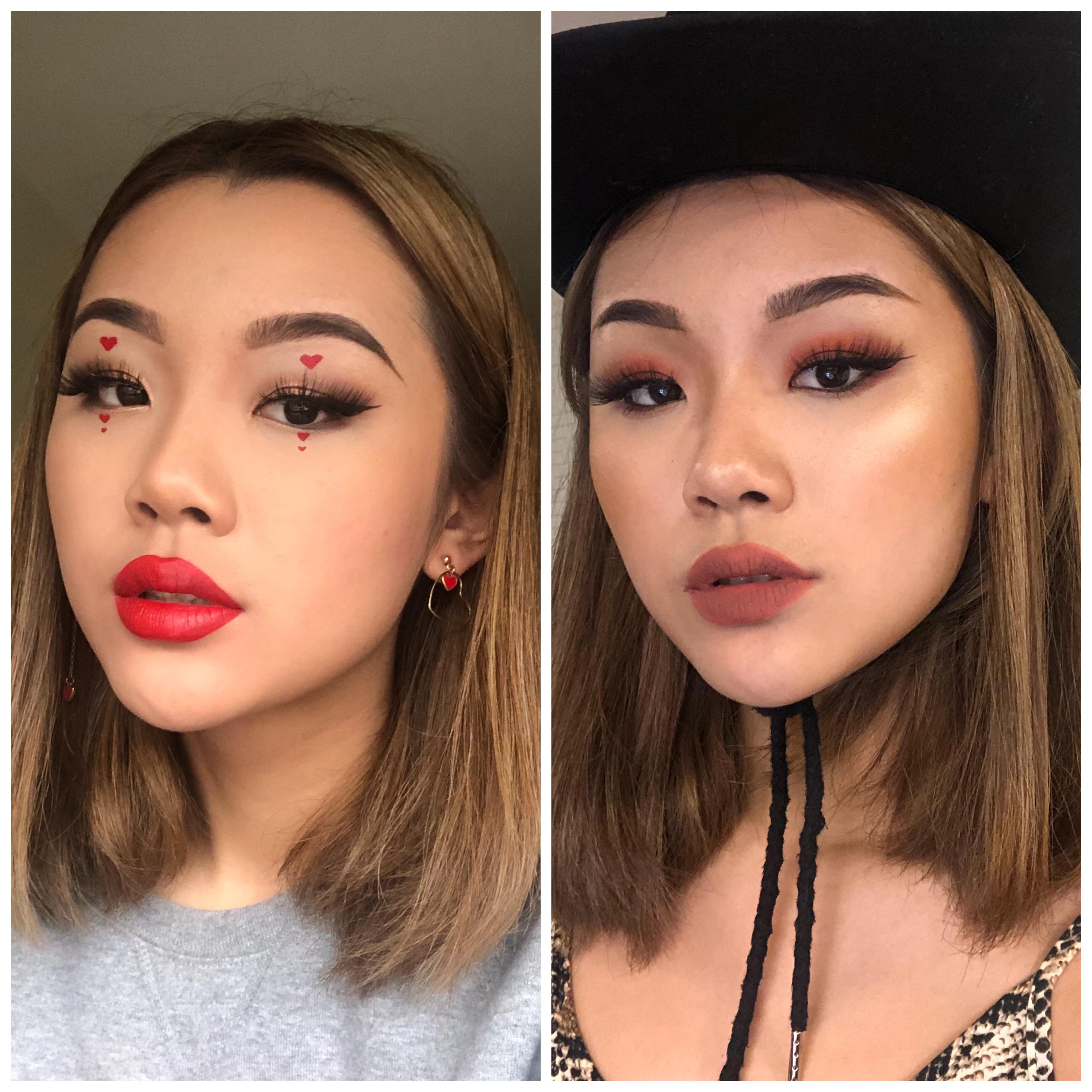 sort of shaved my eyebrow tails off so i could try straighter brows