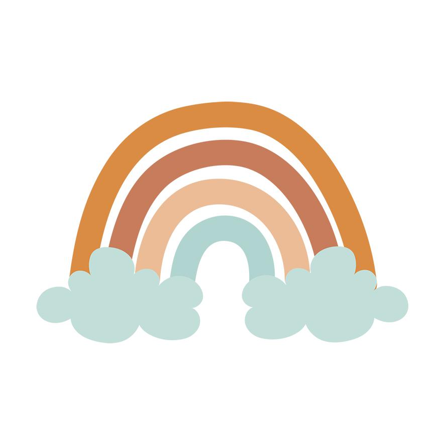 Cute Boho Rainbow and Clouds in Earthy Tones r/AdobeIllustrator