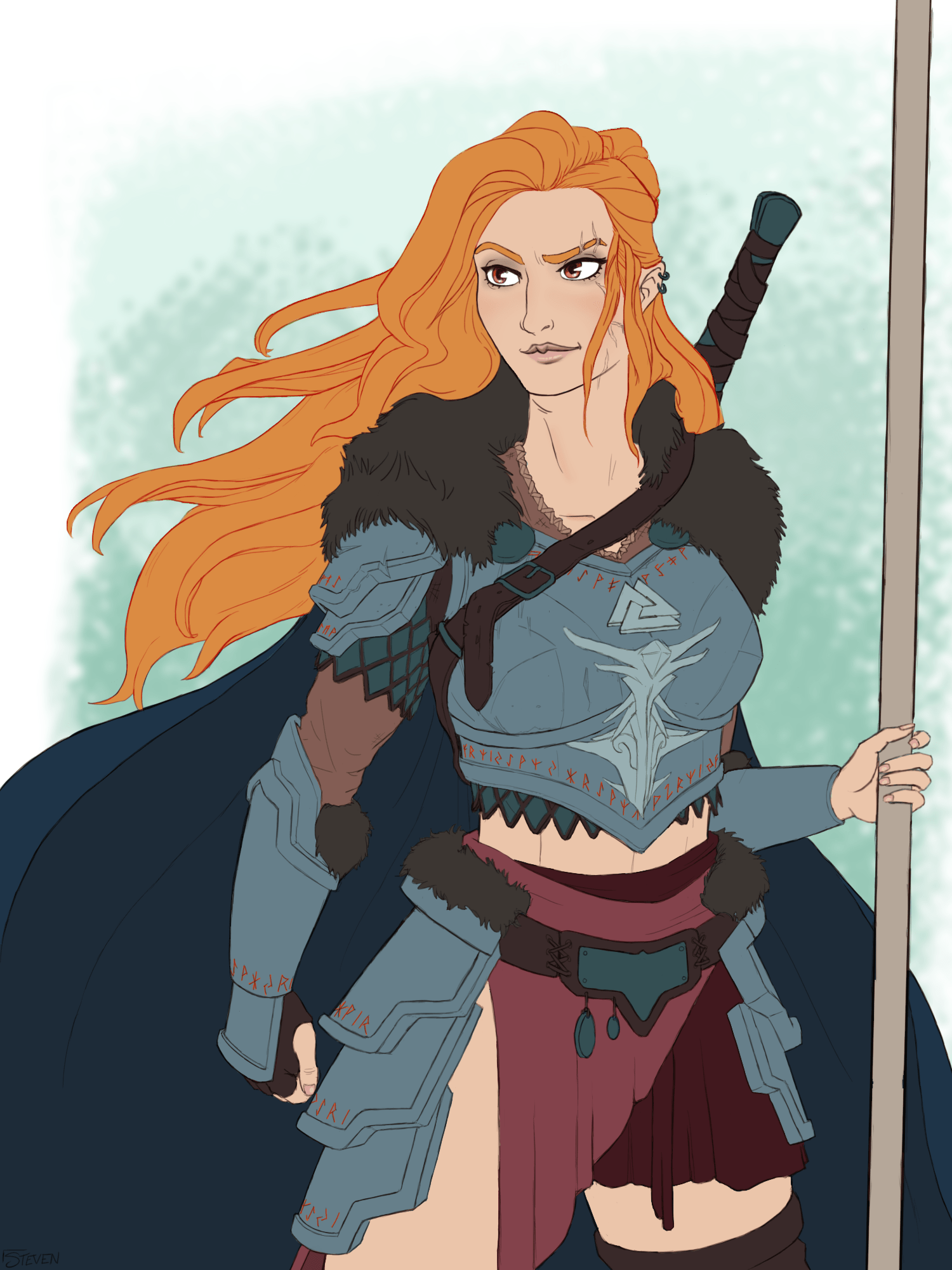 [OC] [Art] Personal Drawing of a character I haven't played in awhile DnD