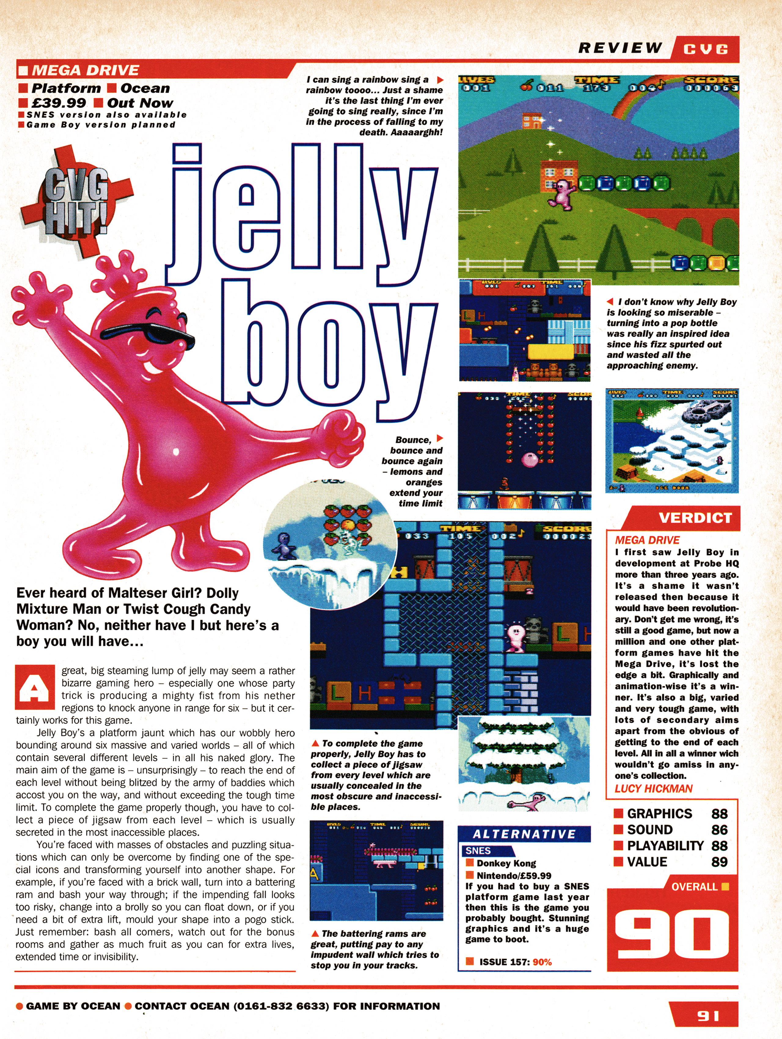 Jelly Boy Mega Drive/Genesis Review from Computer And Video Games