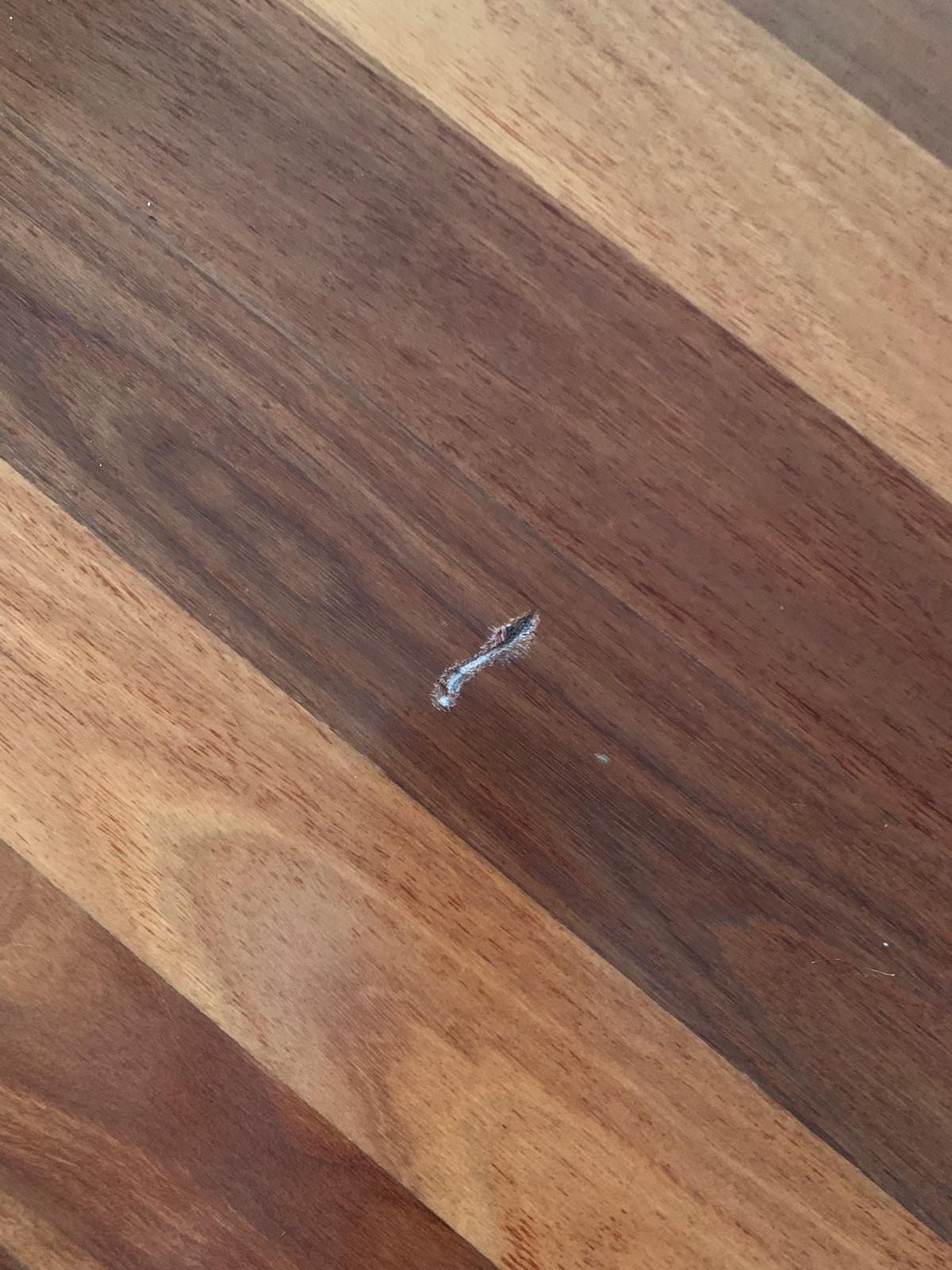 Anyone have any advice about fixing this kind of gouge in a hardwood