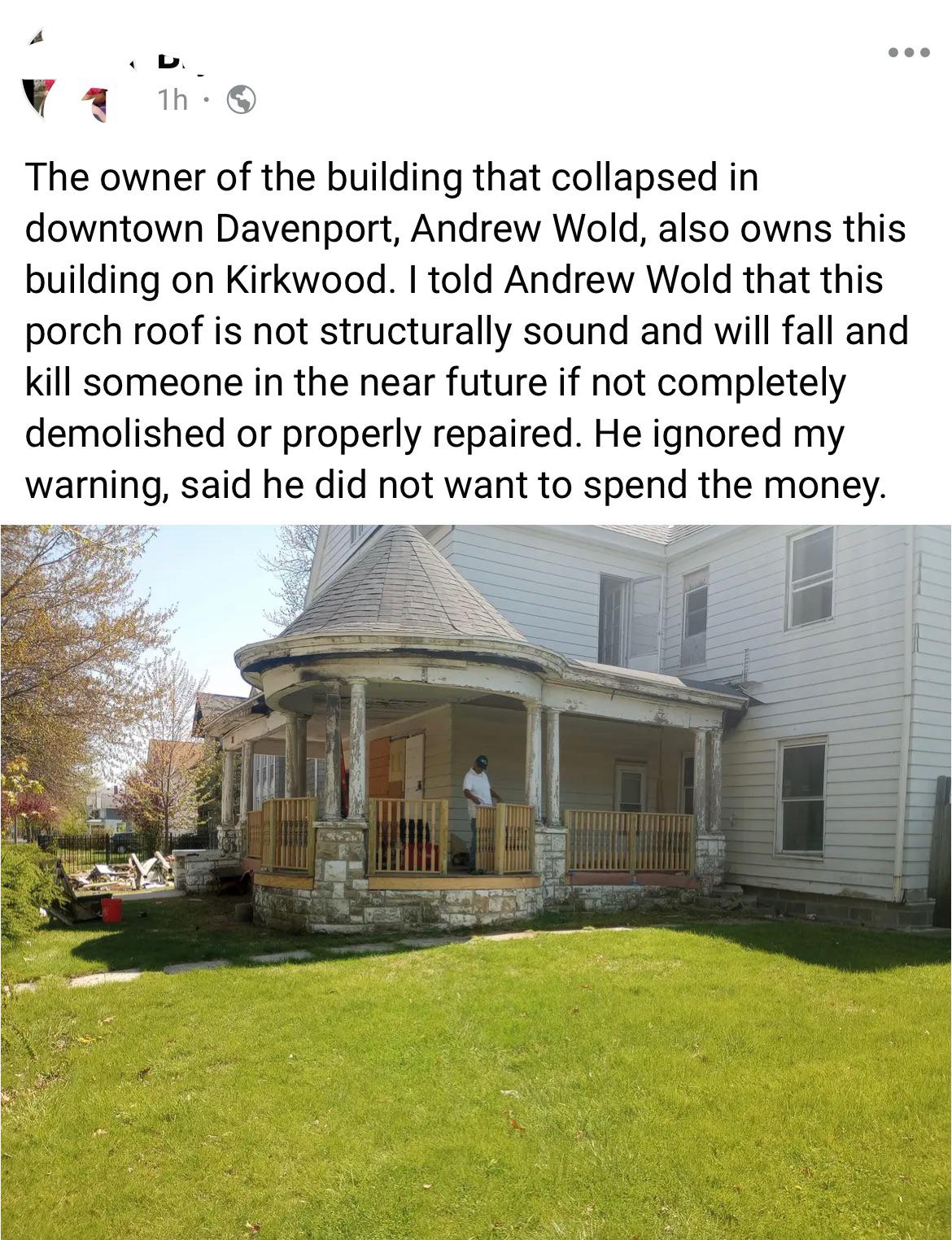 Other properties owned by Andrew Wold/Village Property Management in need of repair r/QuadCities