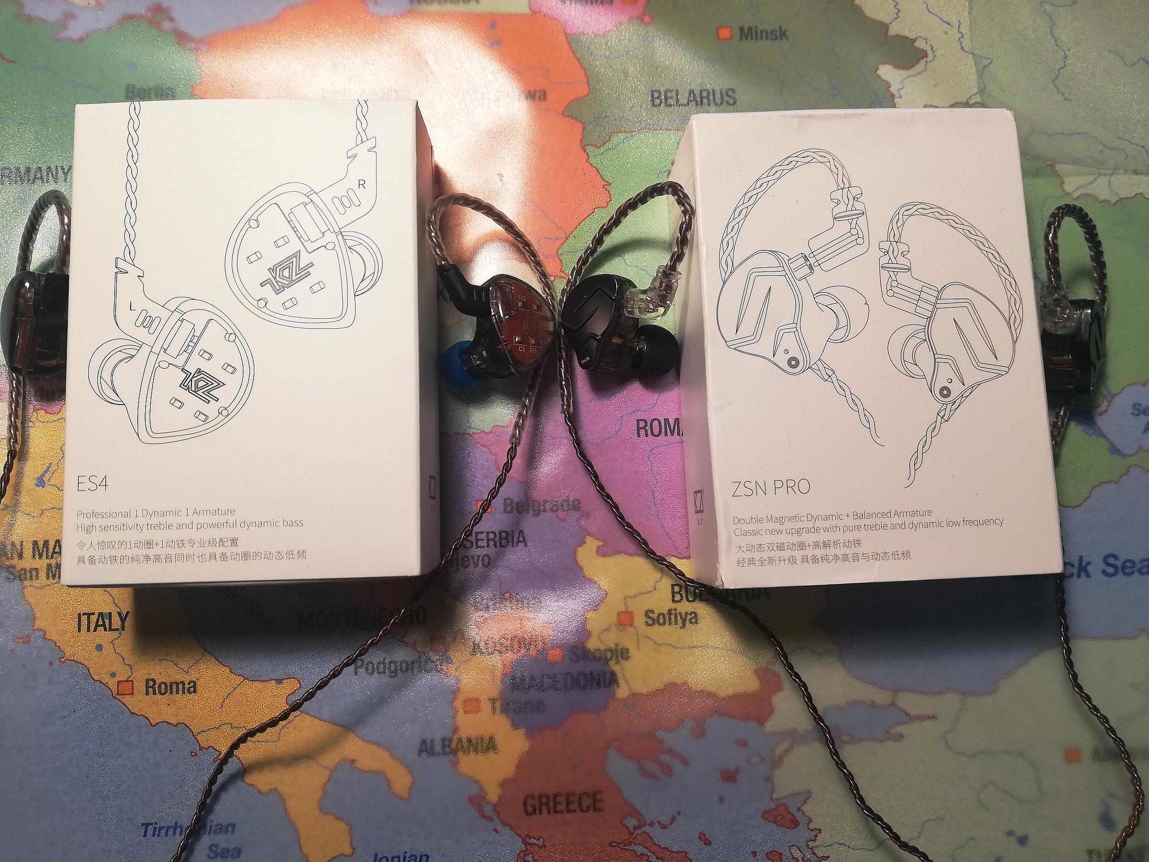 A quick comparison between KZ es4 and KZ zsn pro r/headphones