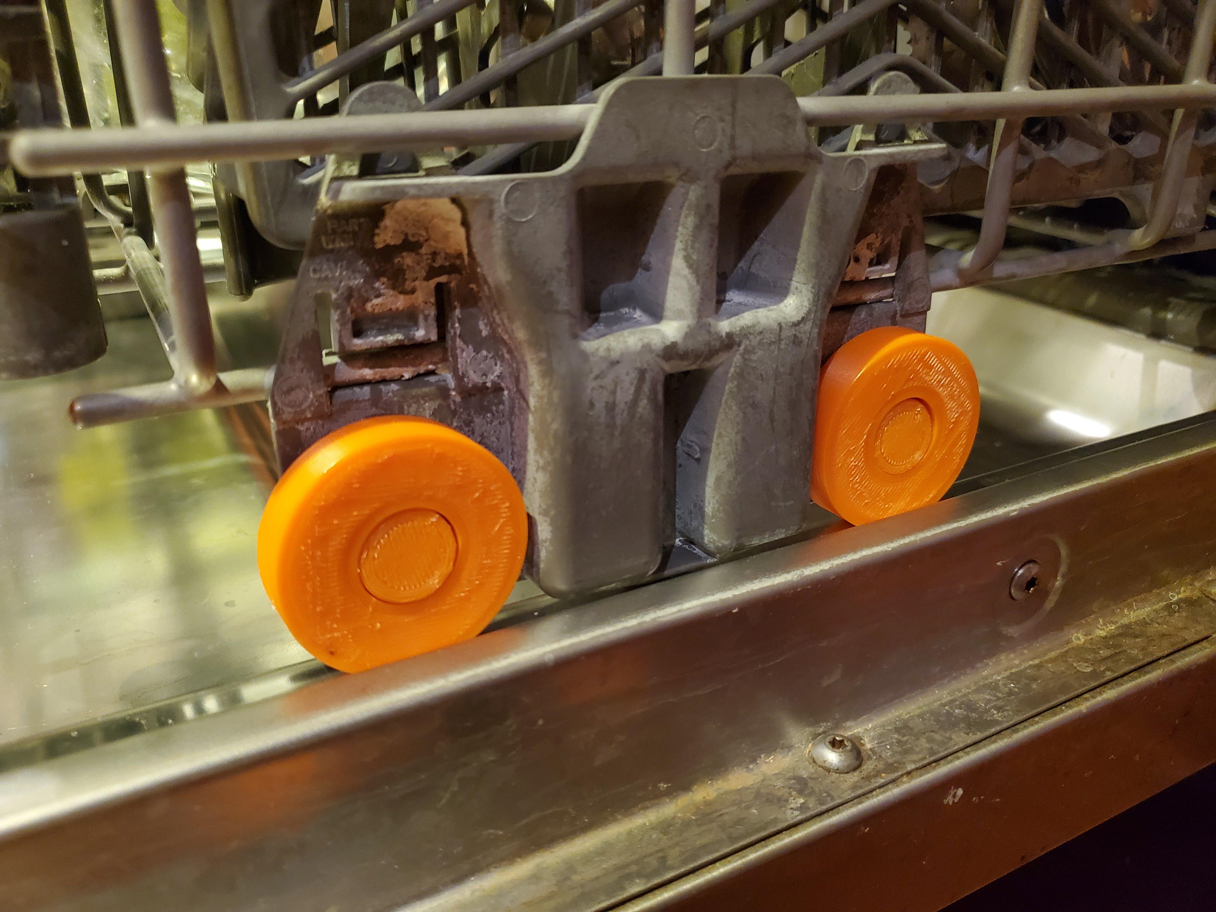 The wheels on my dishwasher fell off and melted/disappeared into the