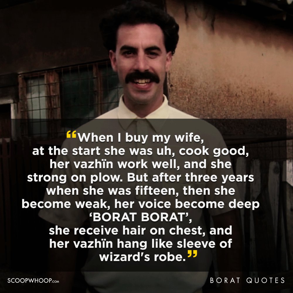 Borat reflects on his marriage r/funny