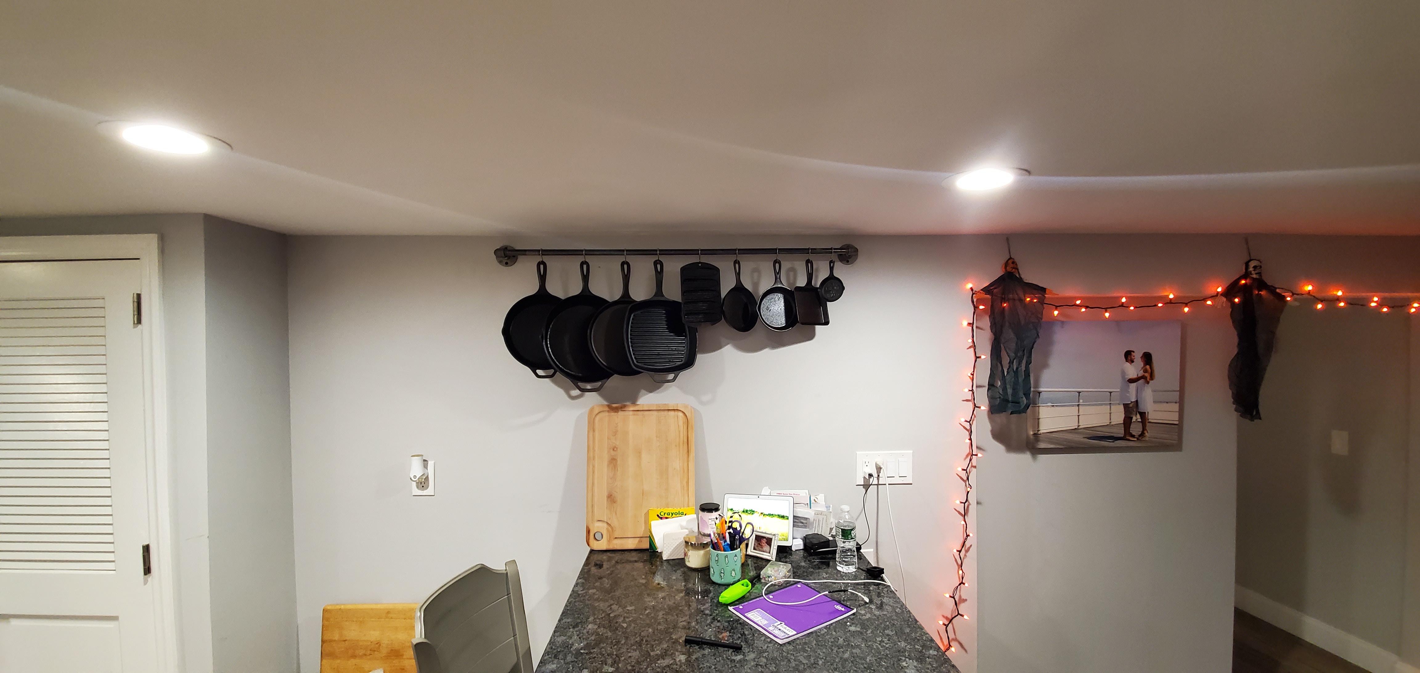 Made myself a hanger for my skillets because my wife said they took up