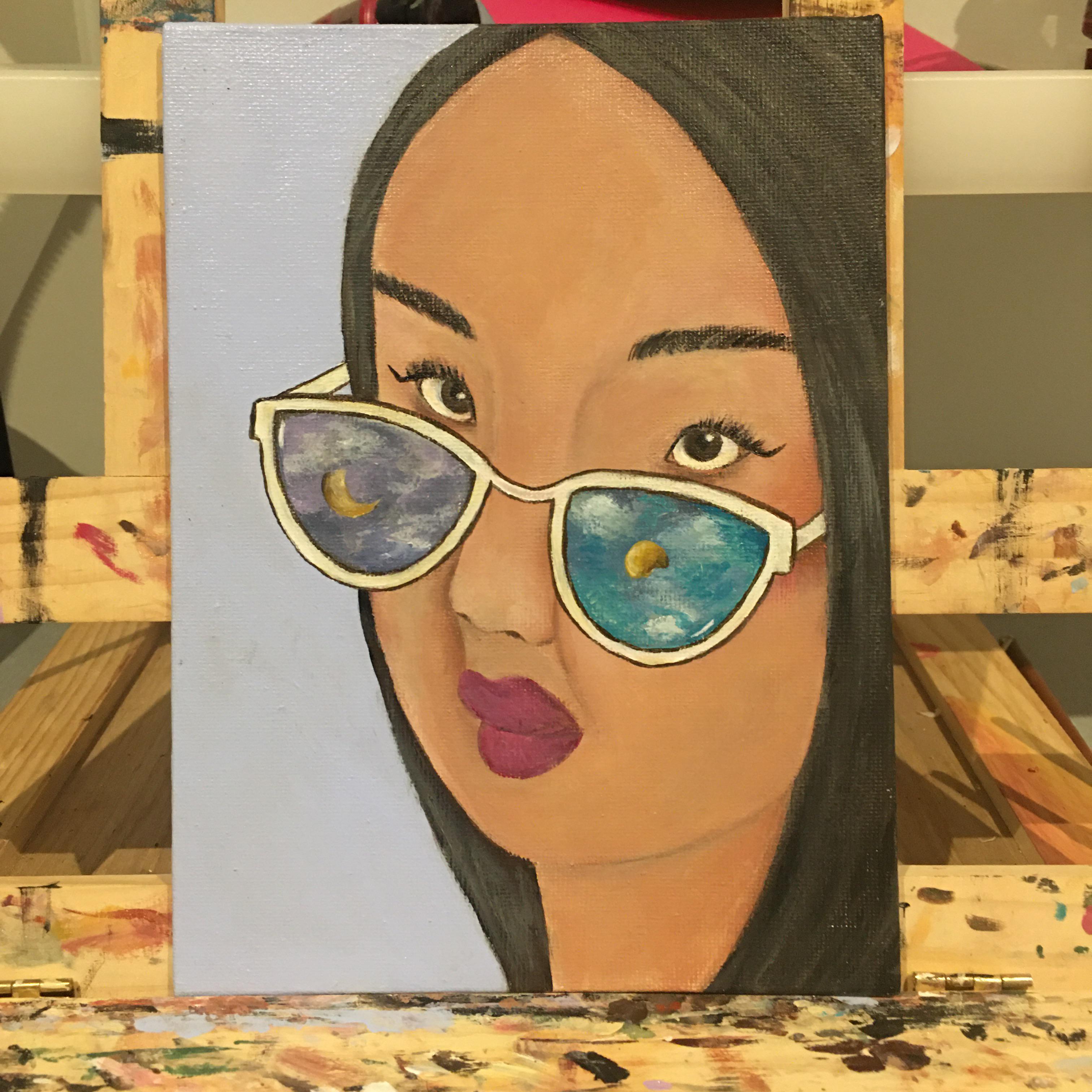 Self portrait in acrylics r/painting