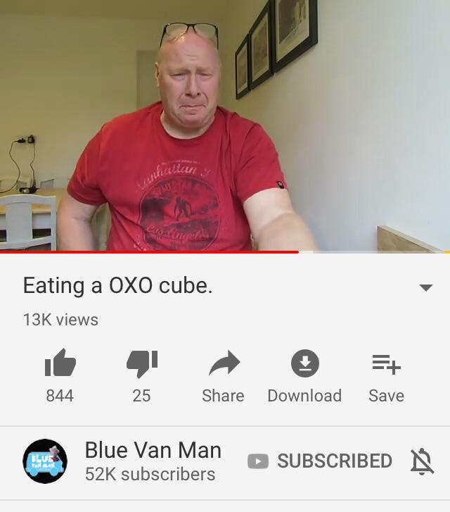 Blue Van Man the mad lad food reviewer. r/madlads