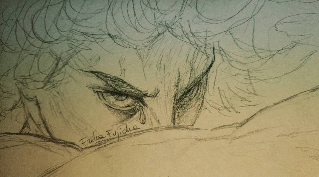 A quick redrawing of 'Fallen Angel', a masterpiece of Alexandre