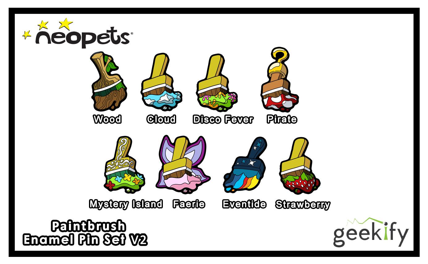 New Official Neopets Merch Paintbrush V2 Enamel Pins! r/neopets