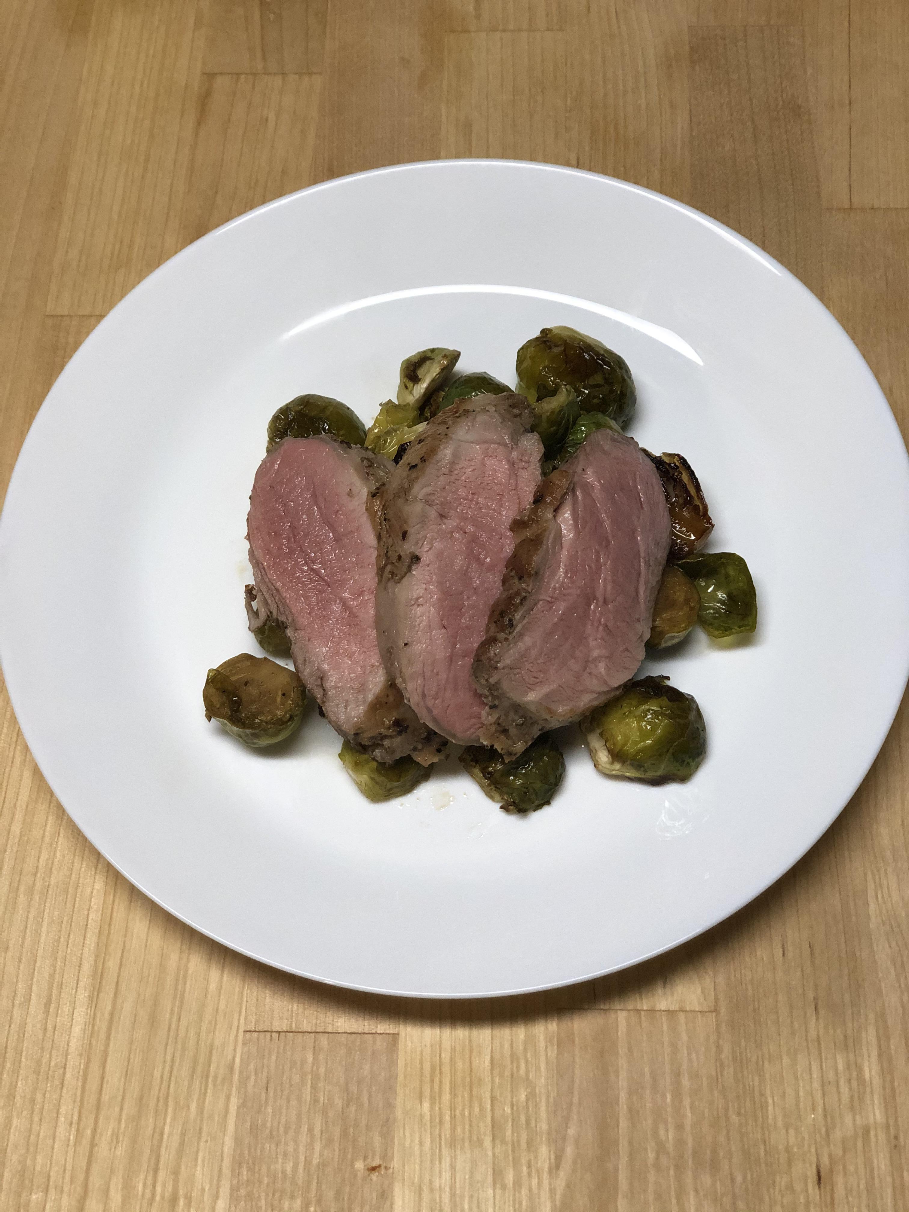 Made Kenji’s Sous Vide Pork Tenderloin and served it over roasted