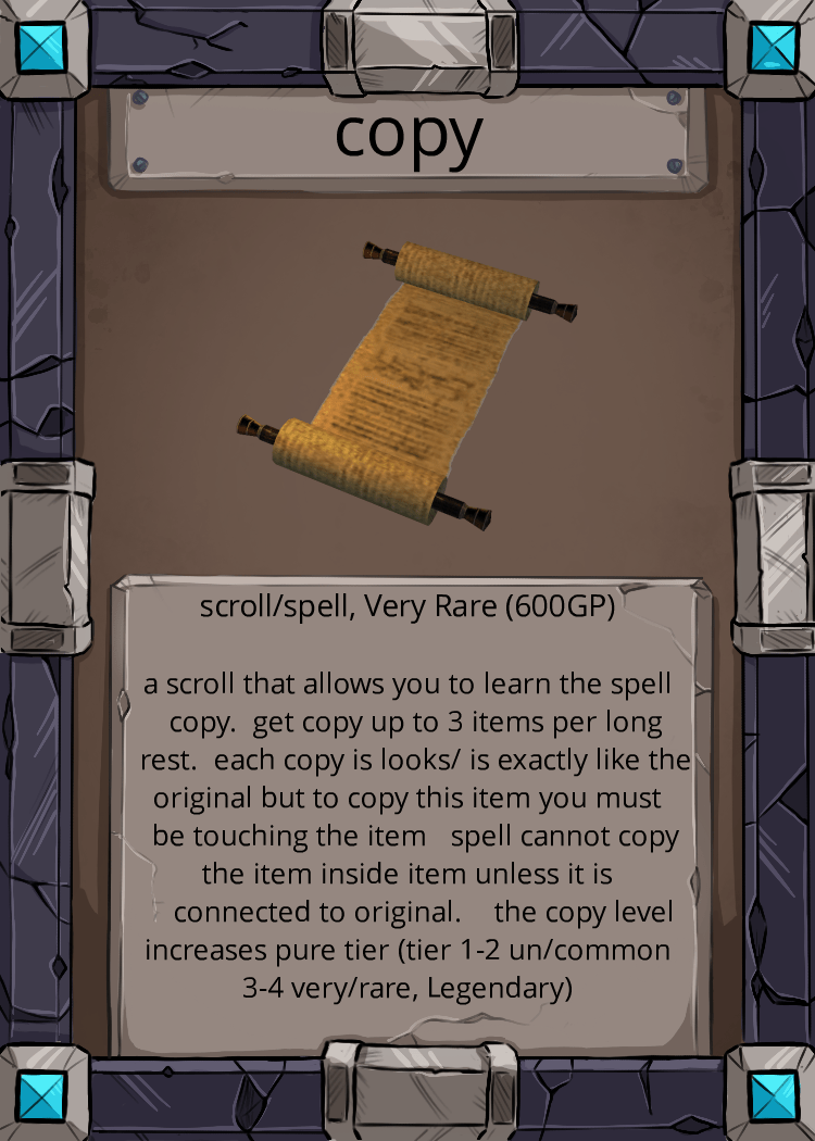 here is copy spell r/MagicItems