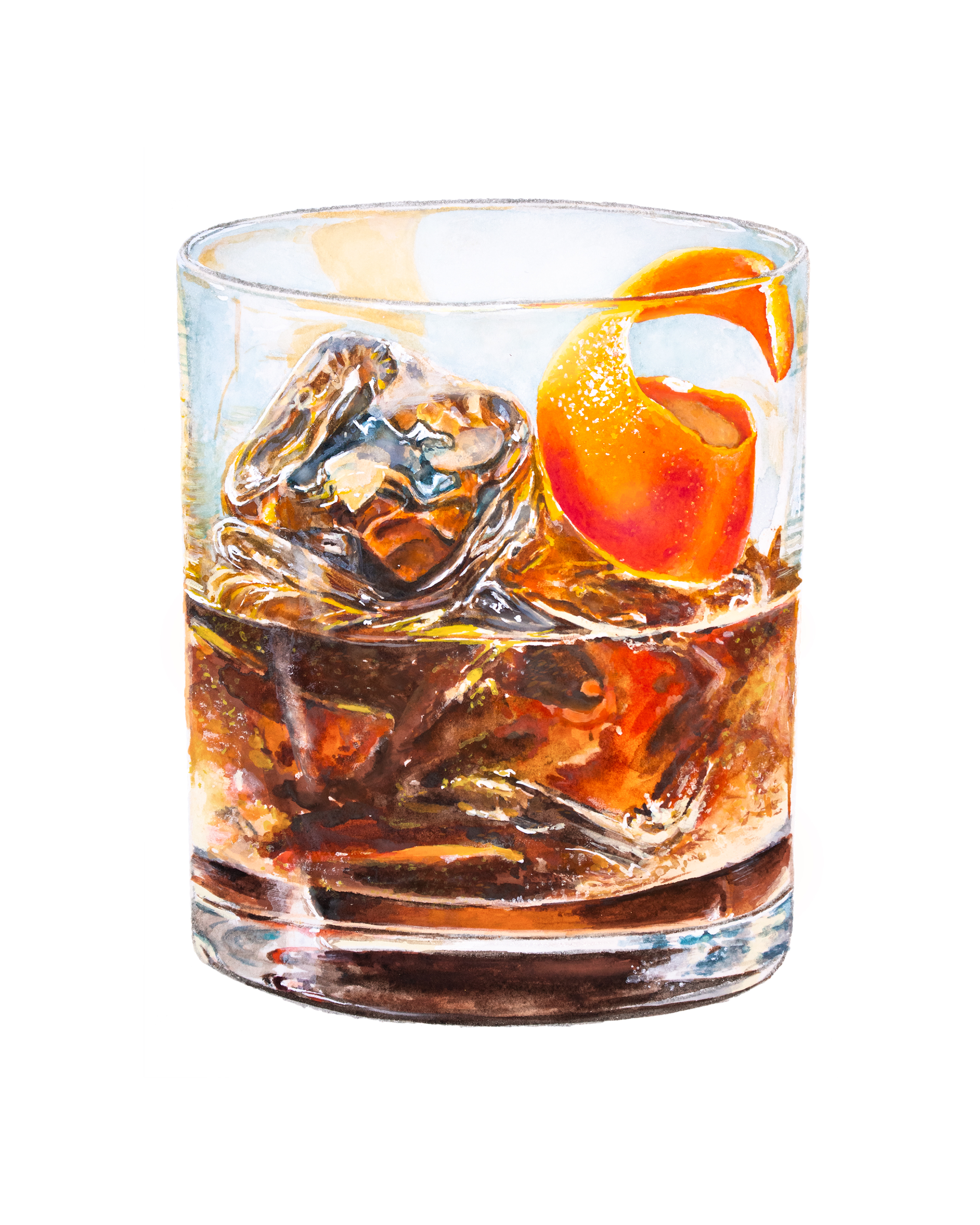 Old Fashioned Cocktail r/Watercolor