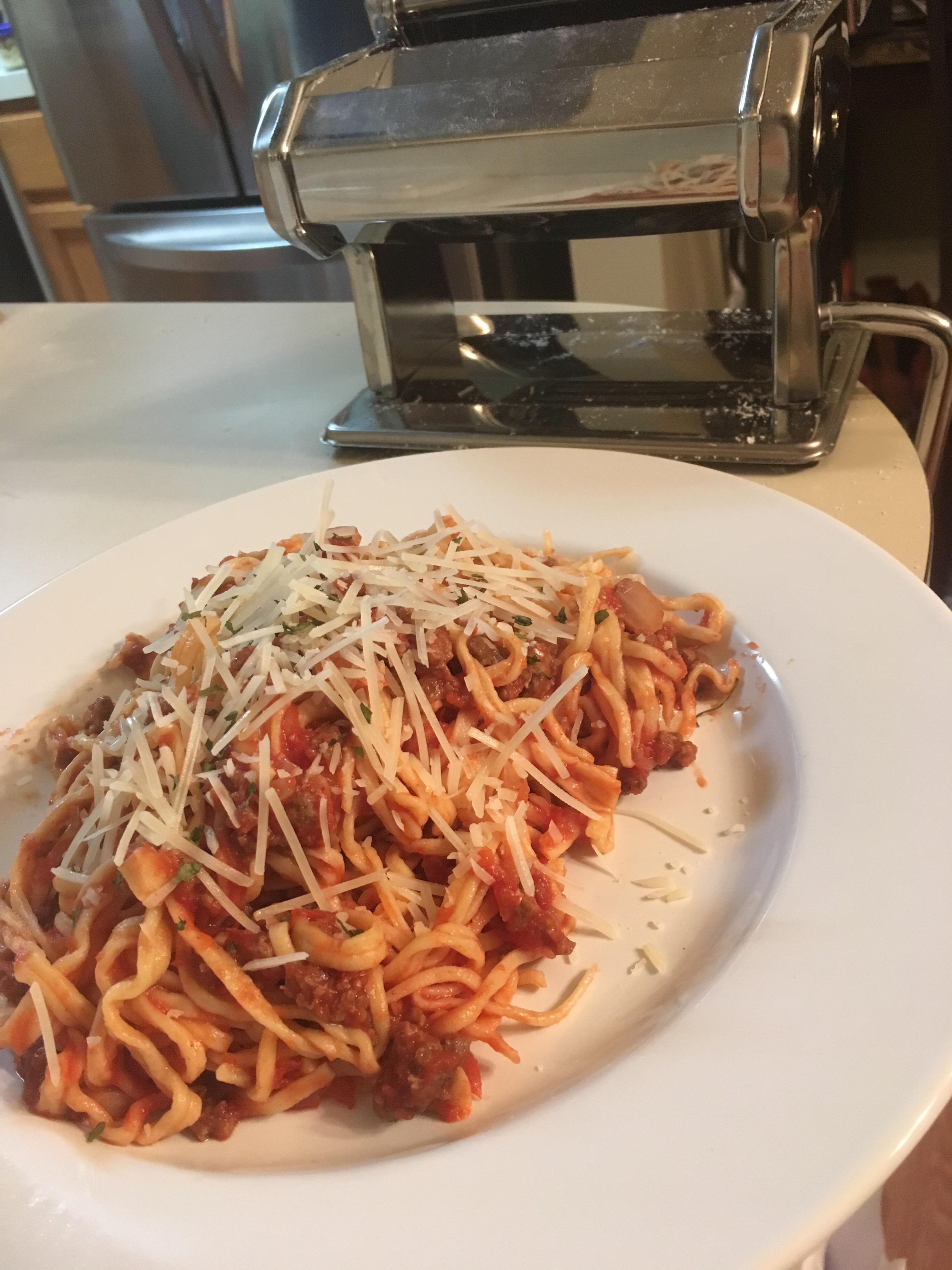 Homemade spaghetti bolognese (I think?) r/pasta