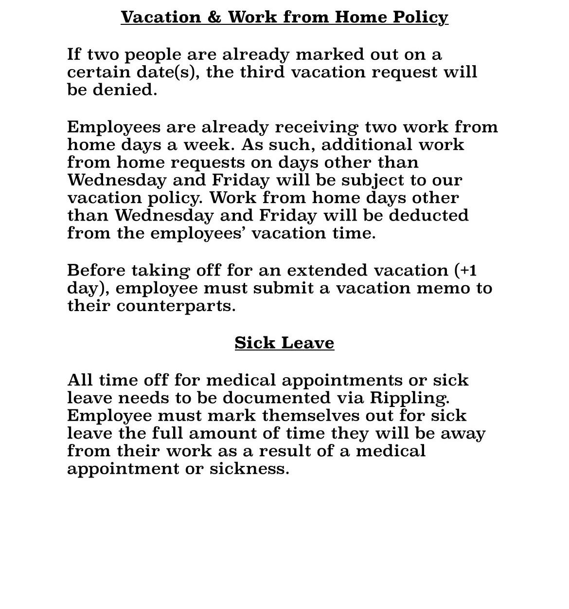 New vacation policy says if we request a WFH day then it is a vacation