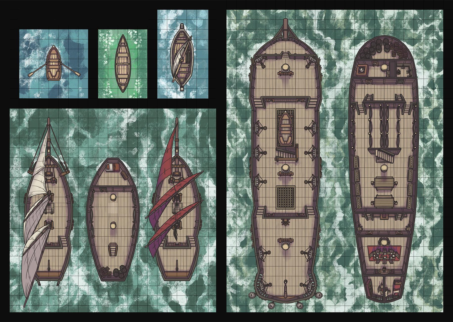 Naval Transport Battlemaps [ship][ships][battlemaps][collection] r