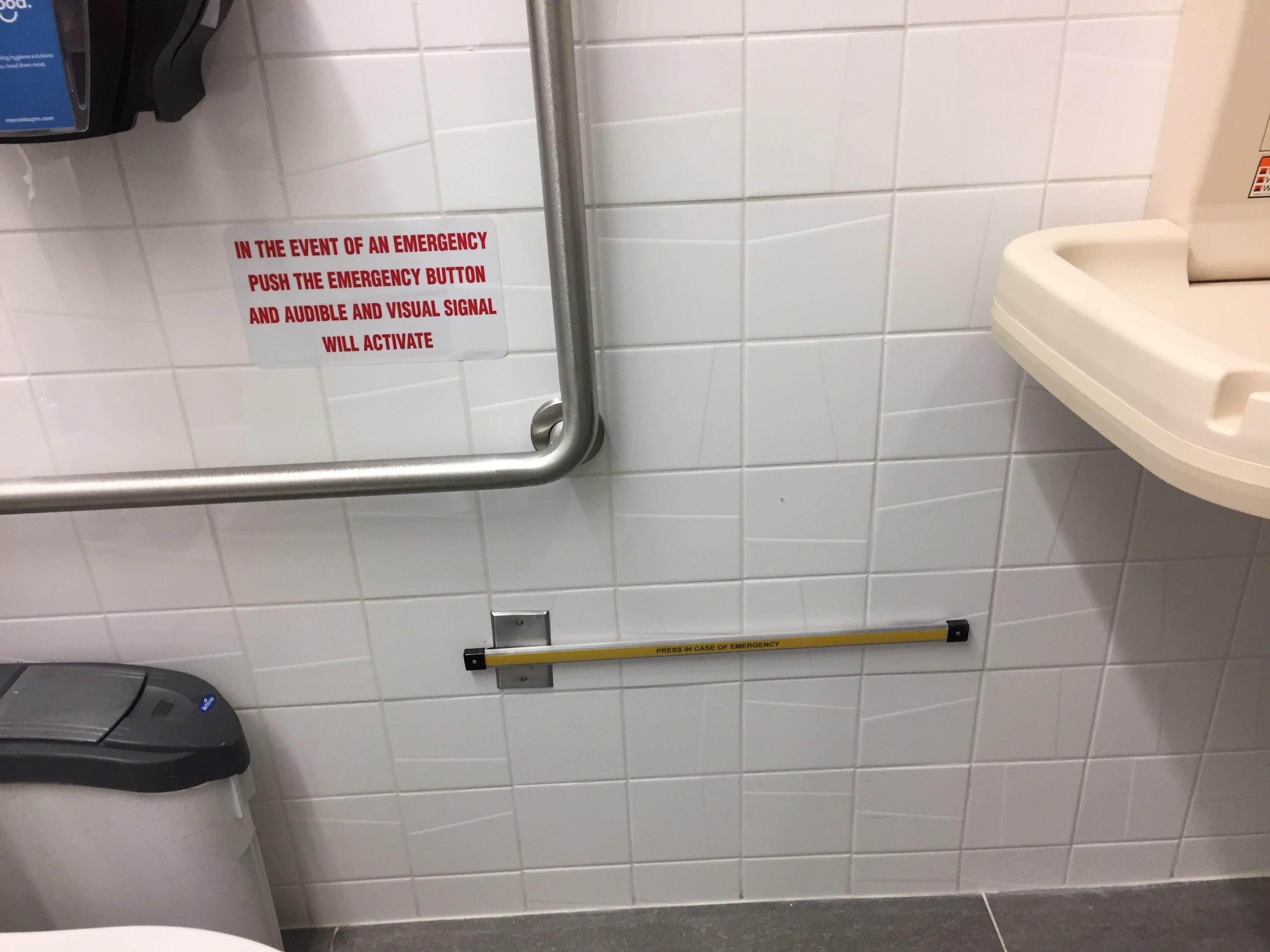 This bathroom has an emergency help button r/mildlyinteresting
