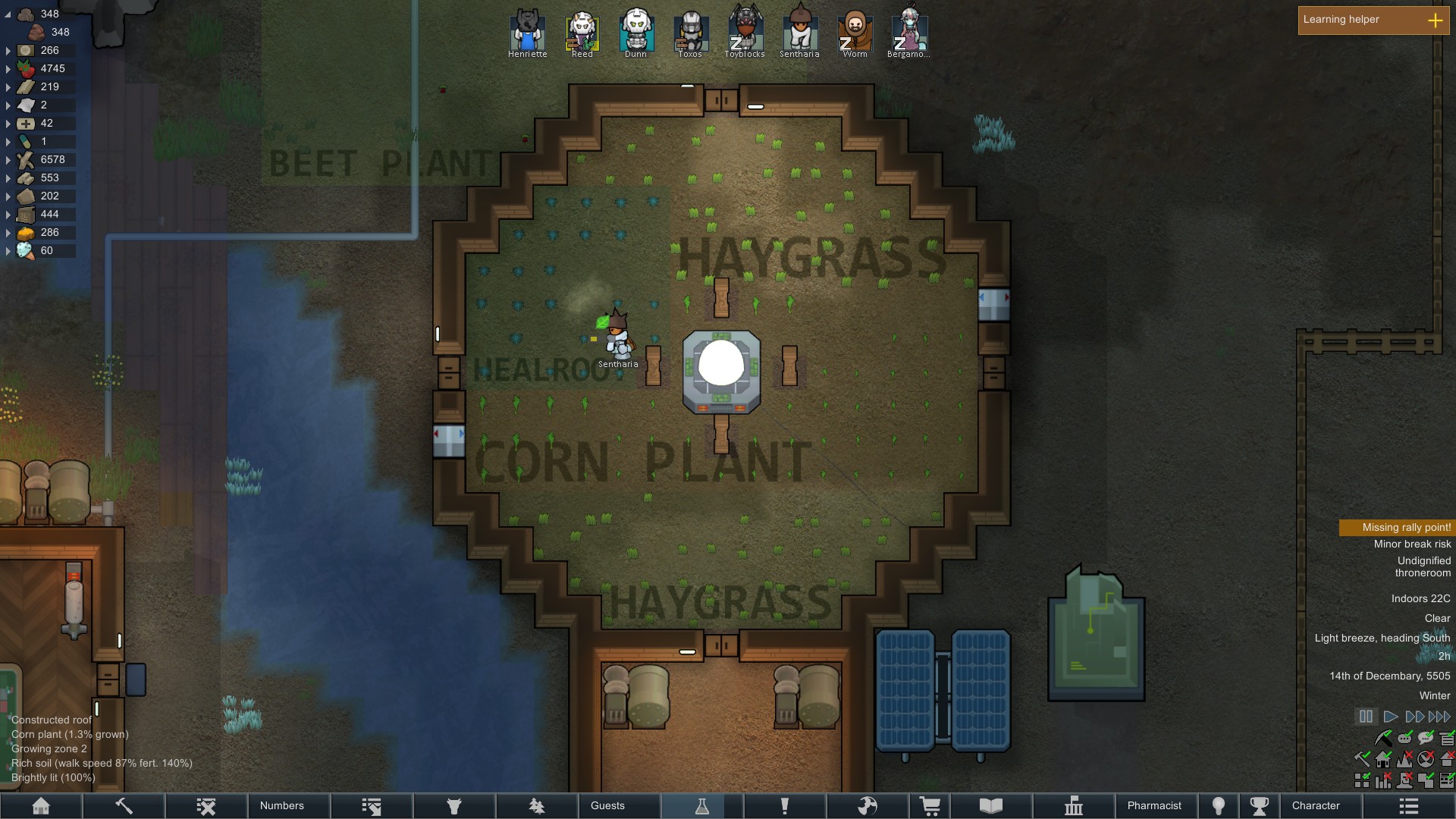 My plants keep dying in this greenhouse for some reason. r/RimWorld