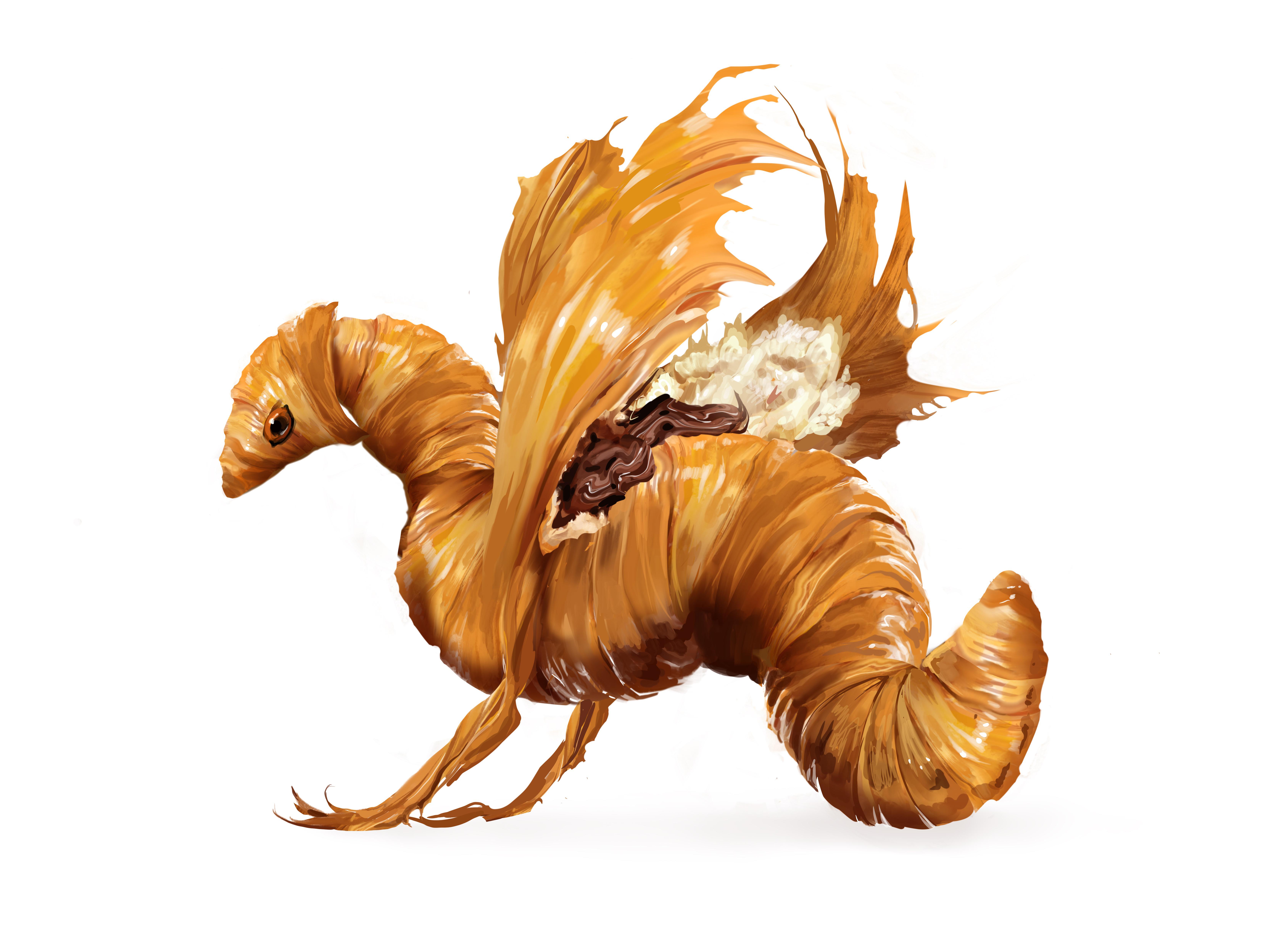 Croissant Dragon by Magdalena Katanska r/ImaginaryMonsters