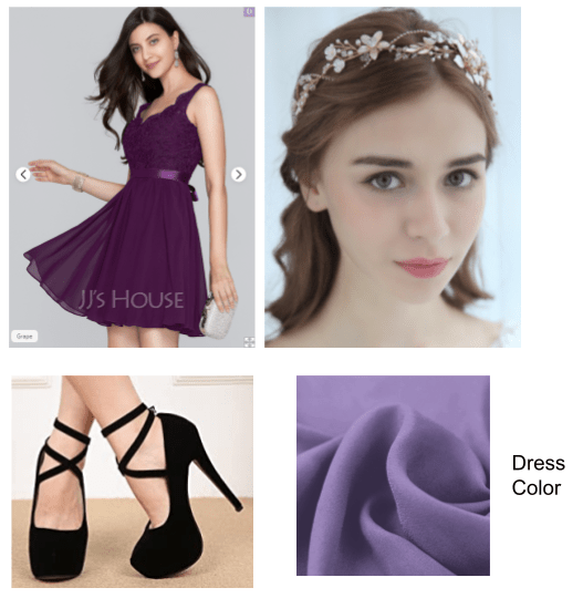 What color purse should I go with? Makeup will be in shades of purple