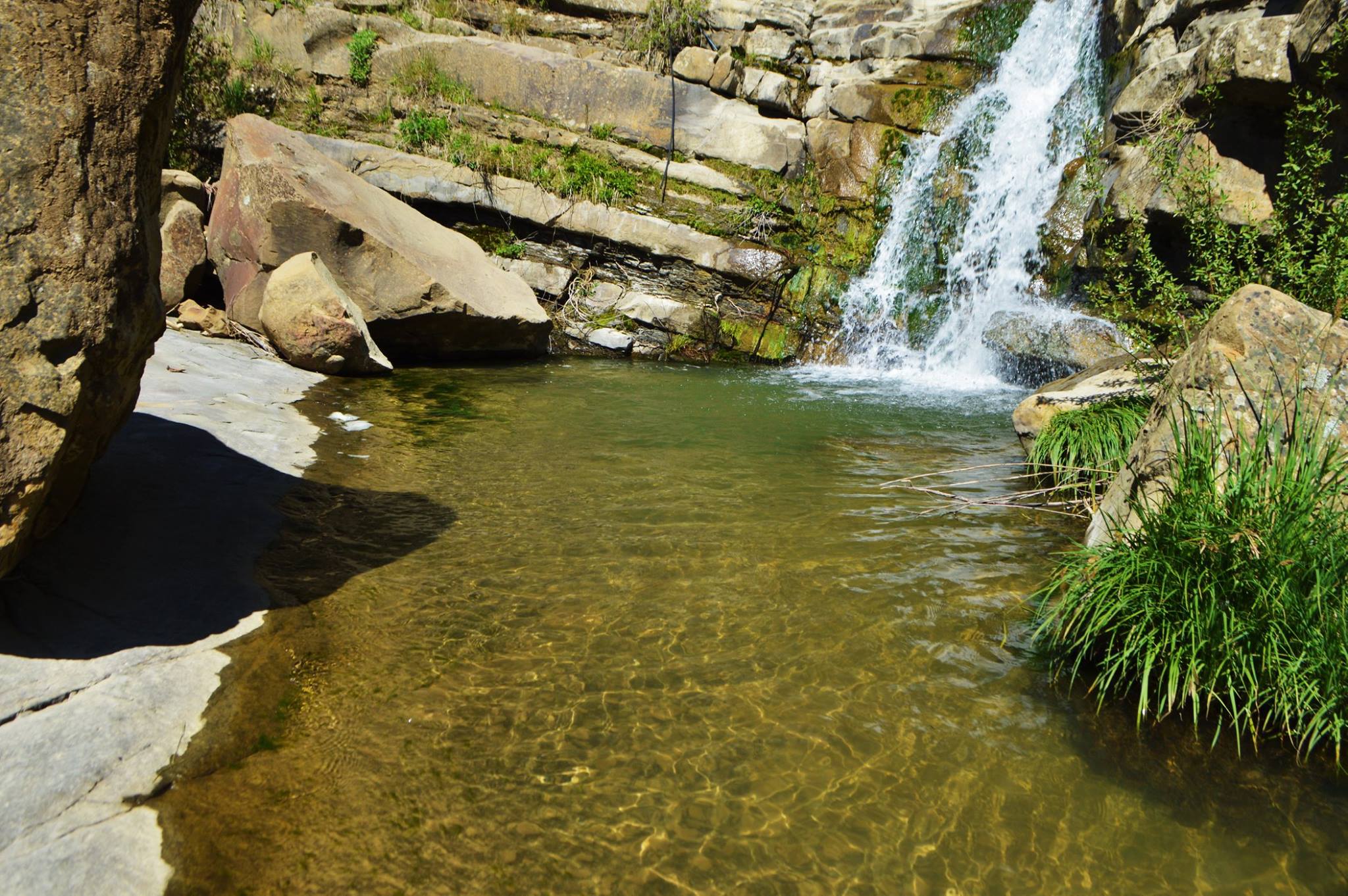 A hidden sandstone waterfall along an unnamed tributary to Putah Creek