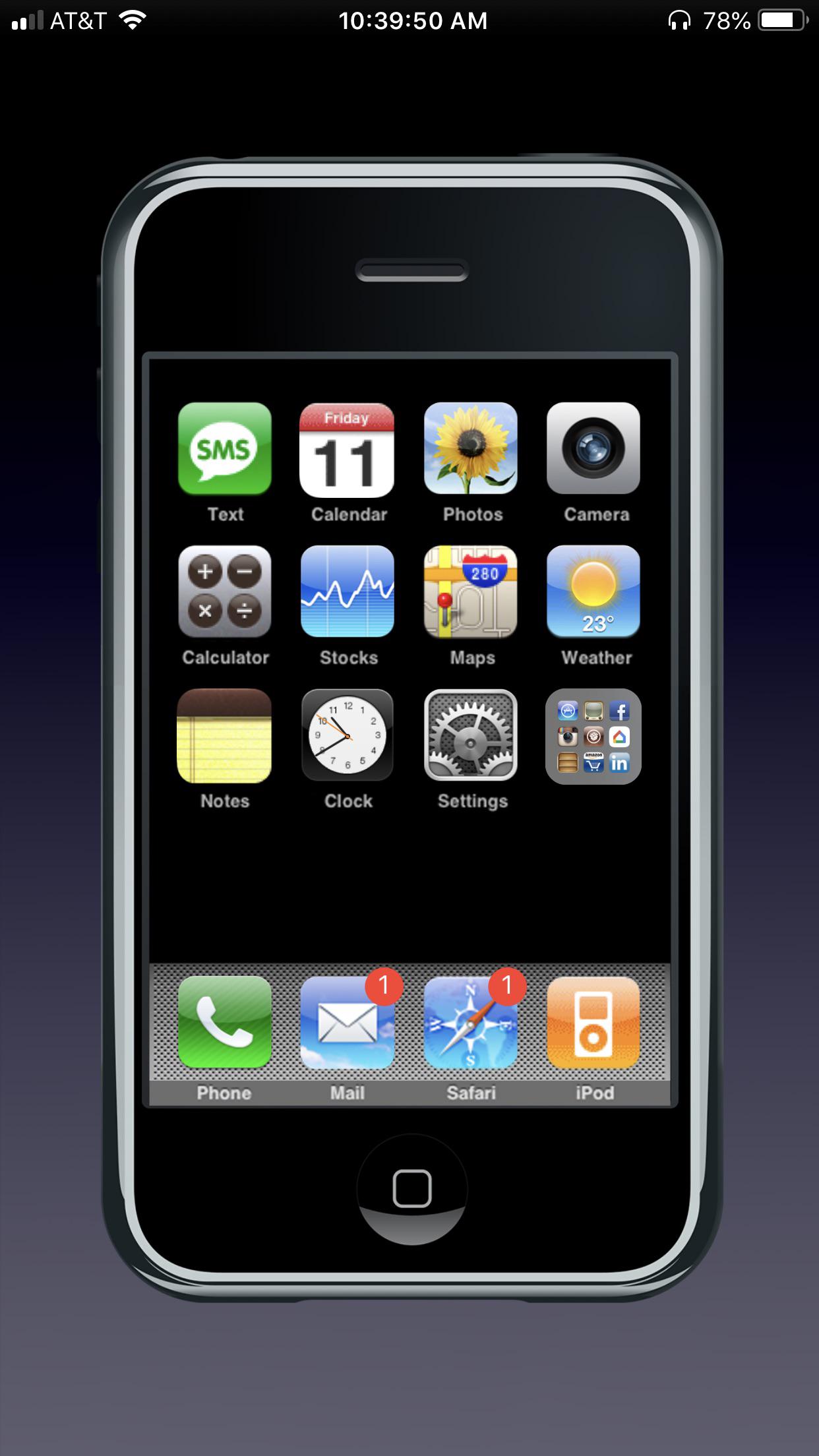 [Setup] 11 scale iPhone 1st gen wallpaper (with Boxy and Classic iOS