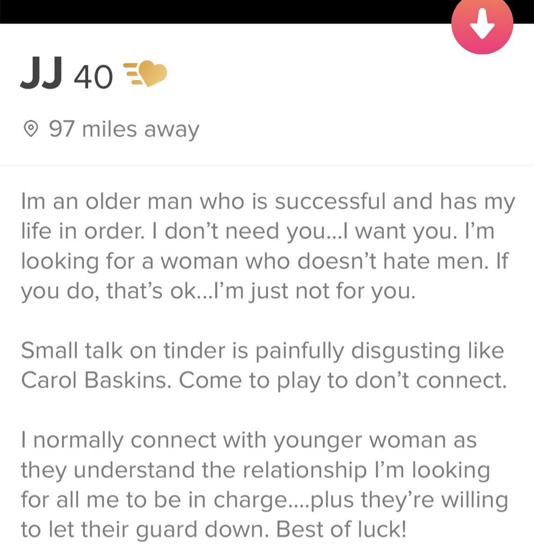 The last bit makes me puke in my mouth a little. Tinder is a cesspool