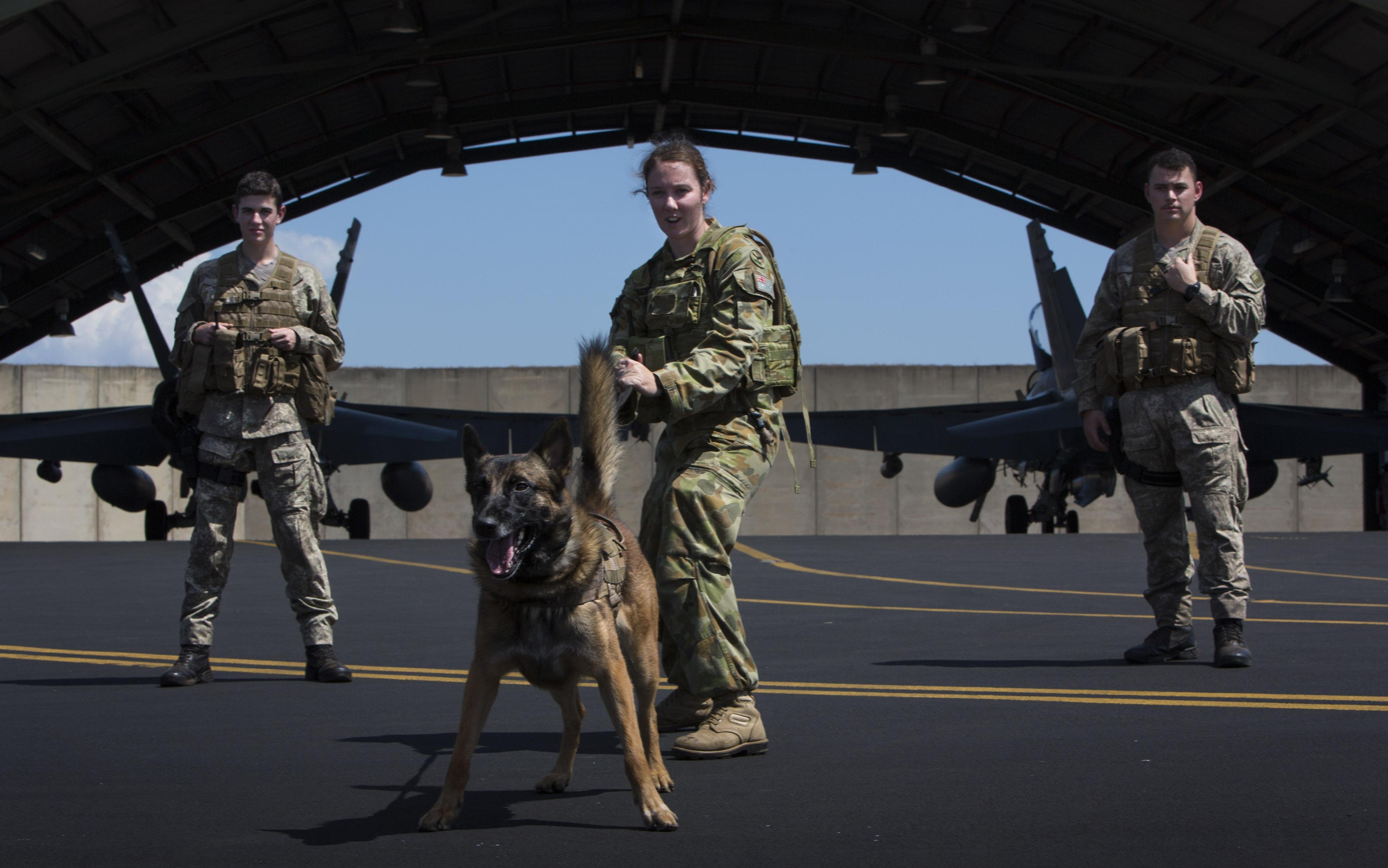 RNZAF Force Protection Officers work together with an RAAF Military