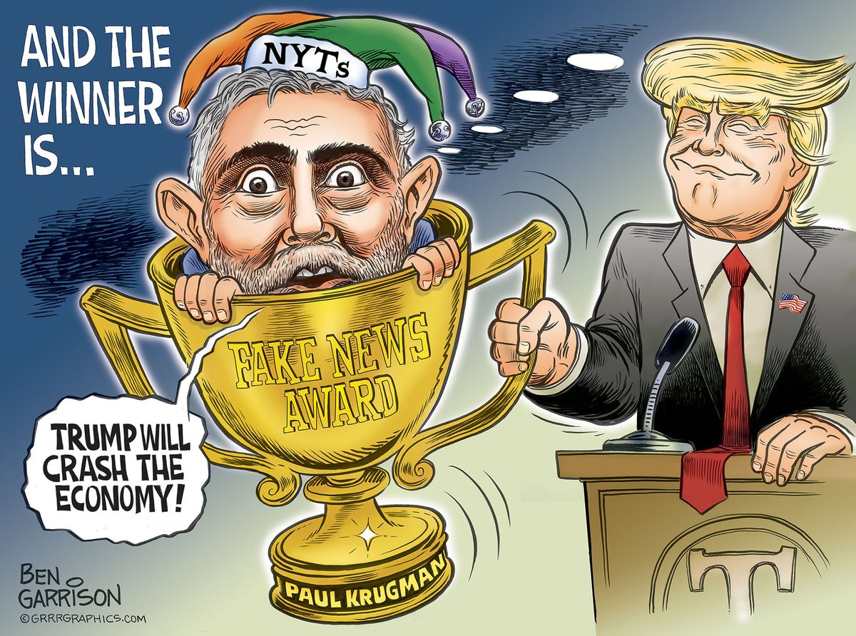 New York Times Nobel Prize Winner Paul Krugman Wins the Fake News Award