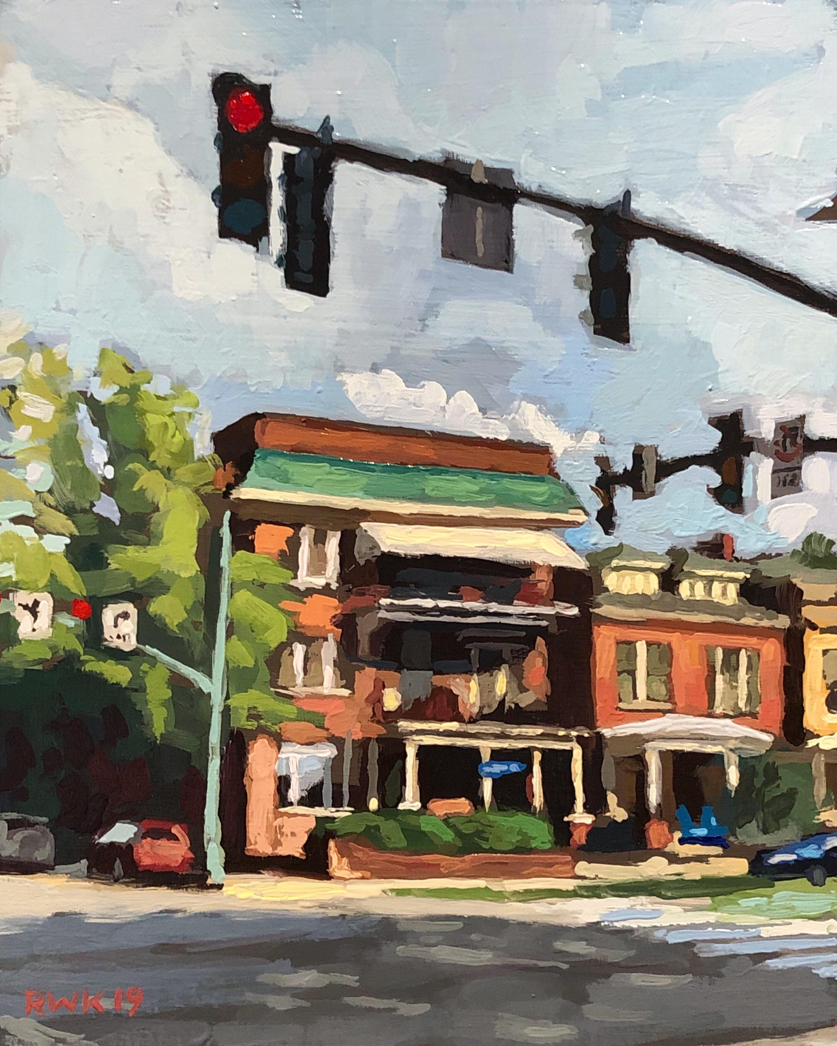 Arthur Ashe Boulevard, 8x10 inches, oil painting on birch panel