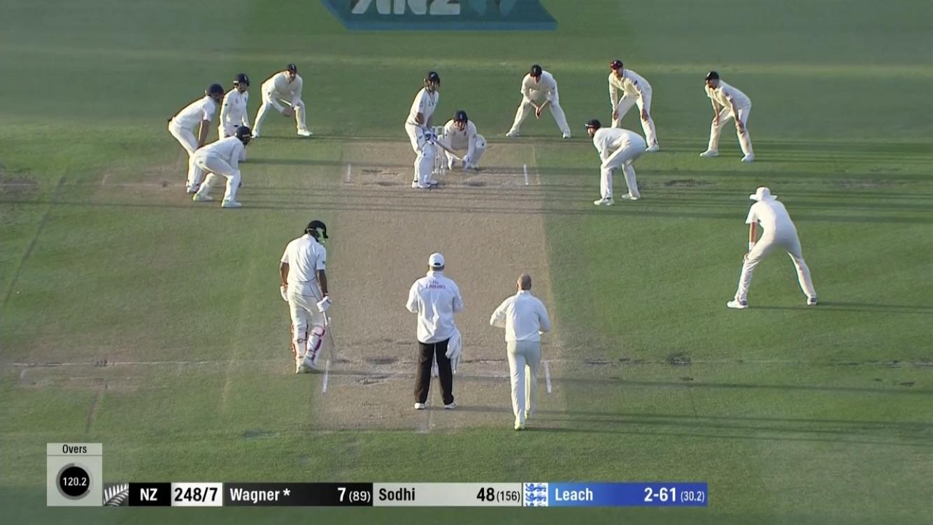 All 11 players. Joe Root's fielding placement against in 2018 test