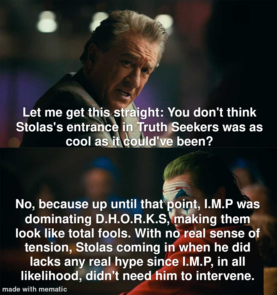 As visually cool as that scene is, D.H.O.R.K.S isn't doing it any