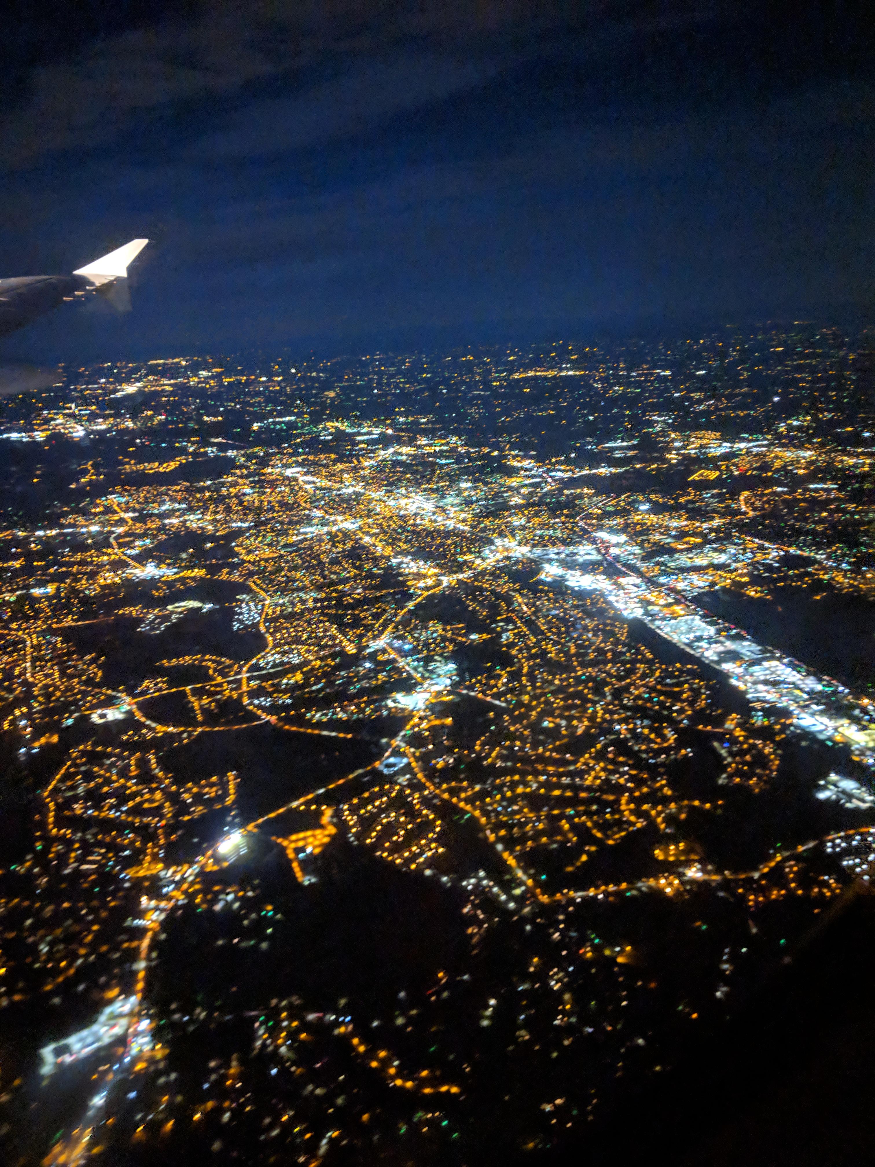 One of the few perk of flying at night. Seeing rhe city lights from far