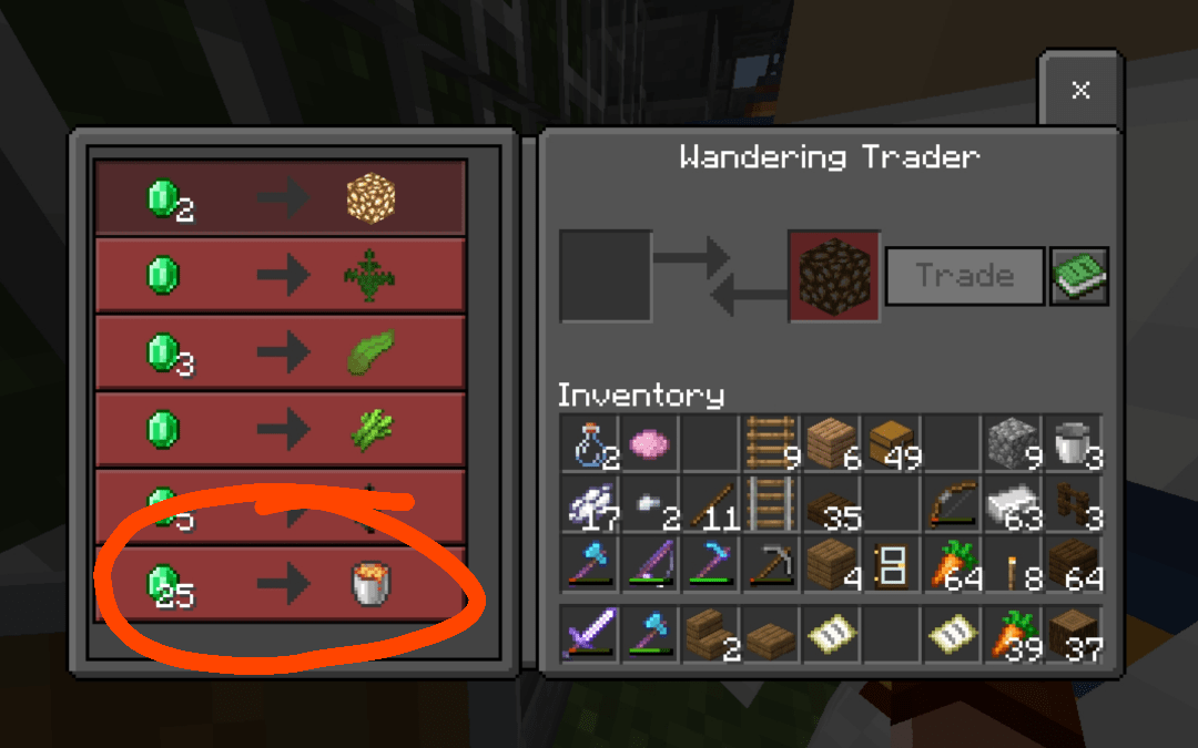 [BE] I saw somewhere that the wandering trader doesn't sell lava. I