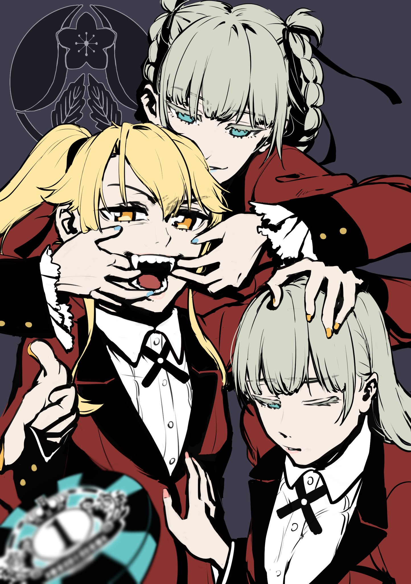 The Twins "playing" with Mary! (Artist pree_purii) Kakegurui