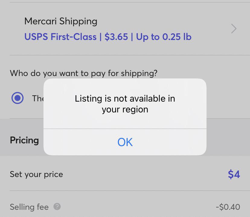 Anyone else getting this error? r/Mercari