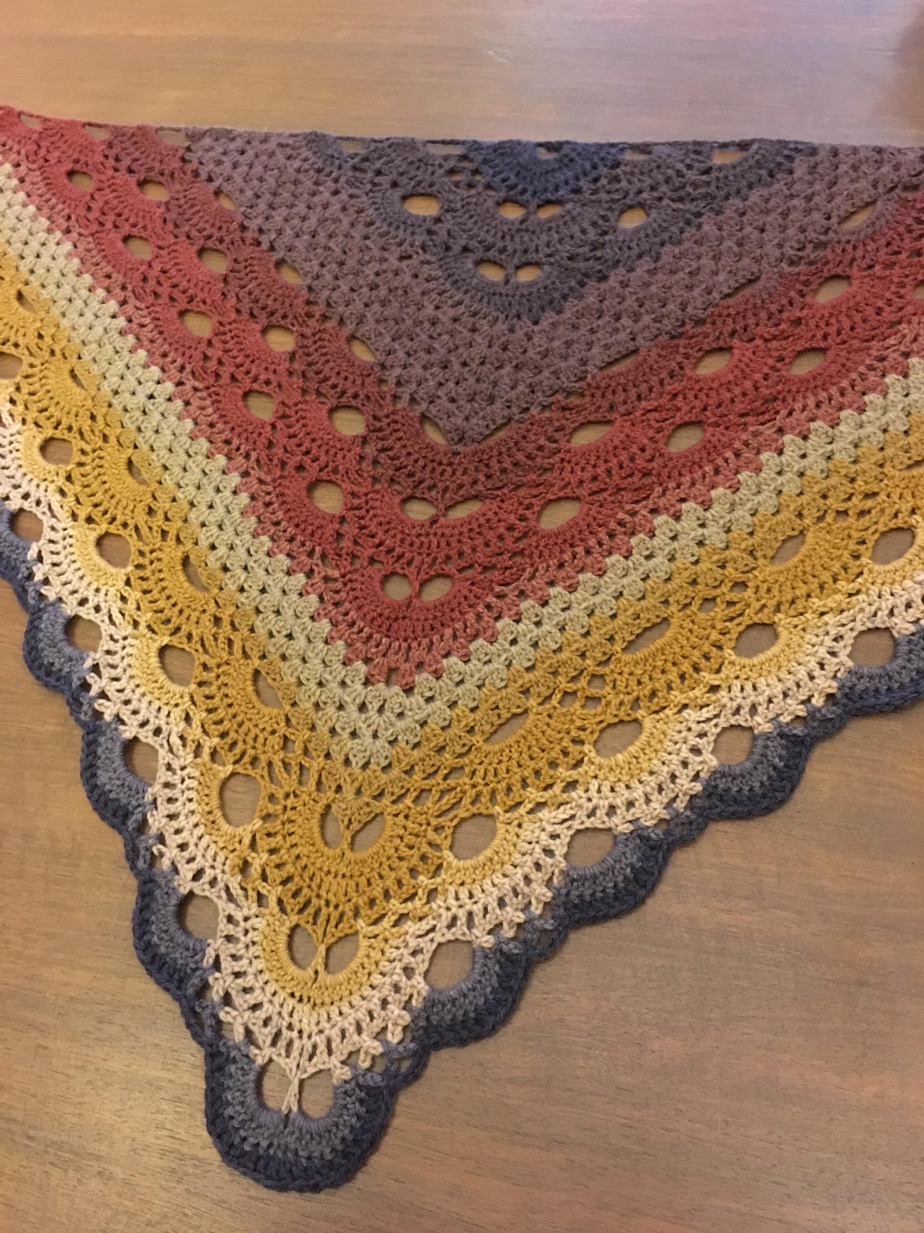 Grandma’s Got a Cold (Virus Meets Granny Shawl) in Mandala Centaur r/crochet