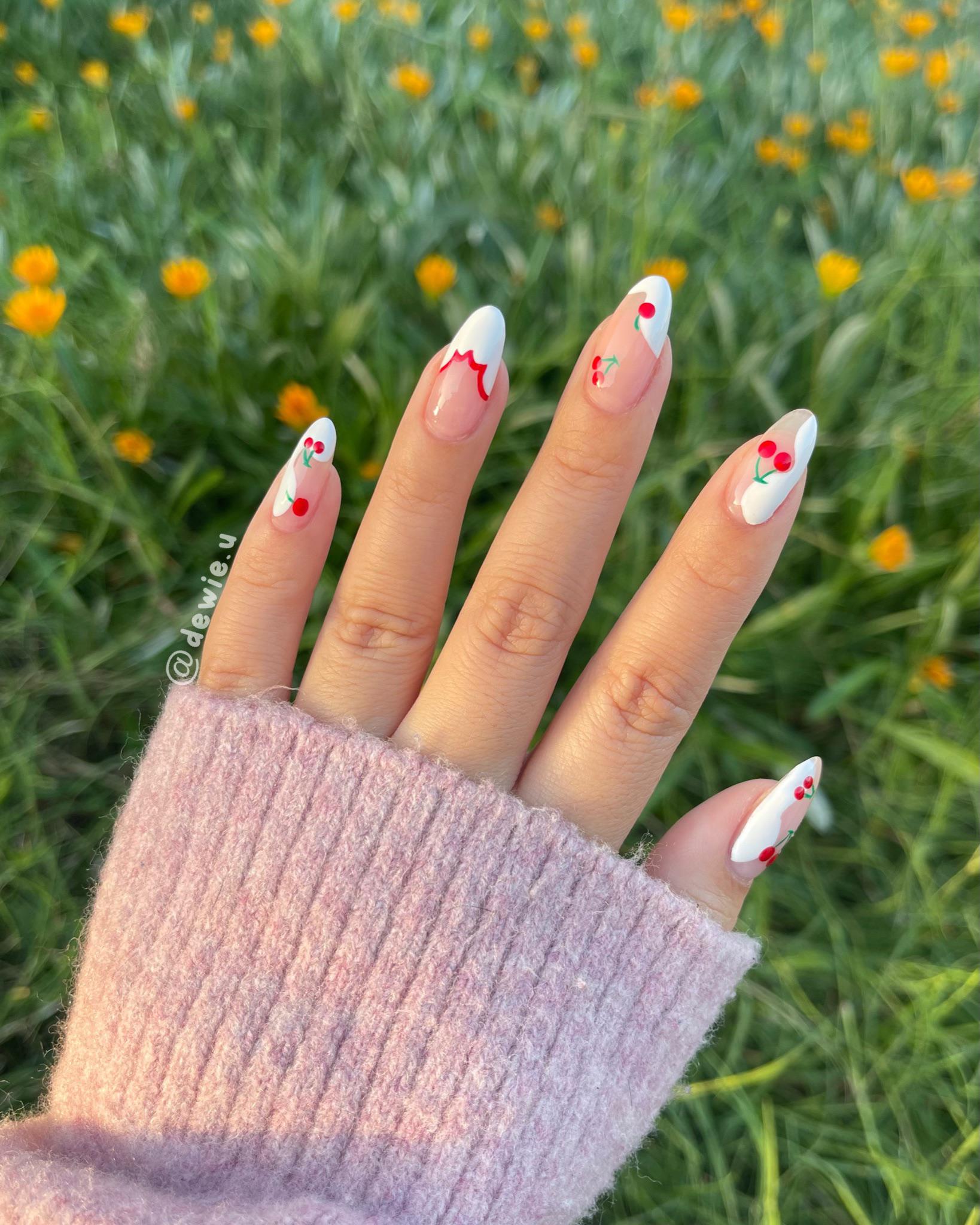 Cherry nails done by me r/NailArt