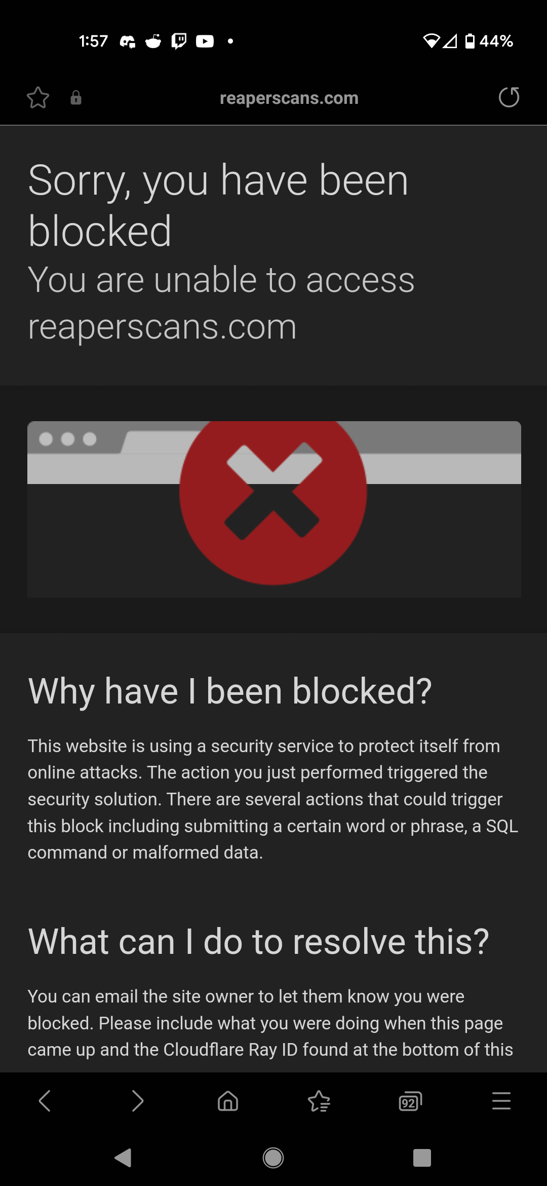Help, why have I been blocked? r/ReaperScans