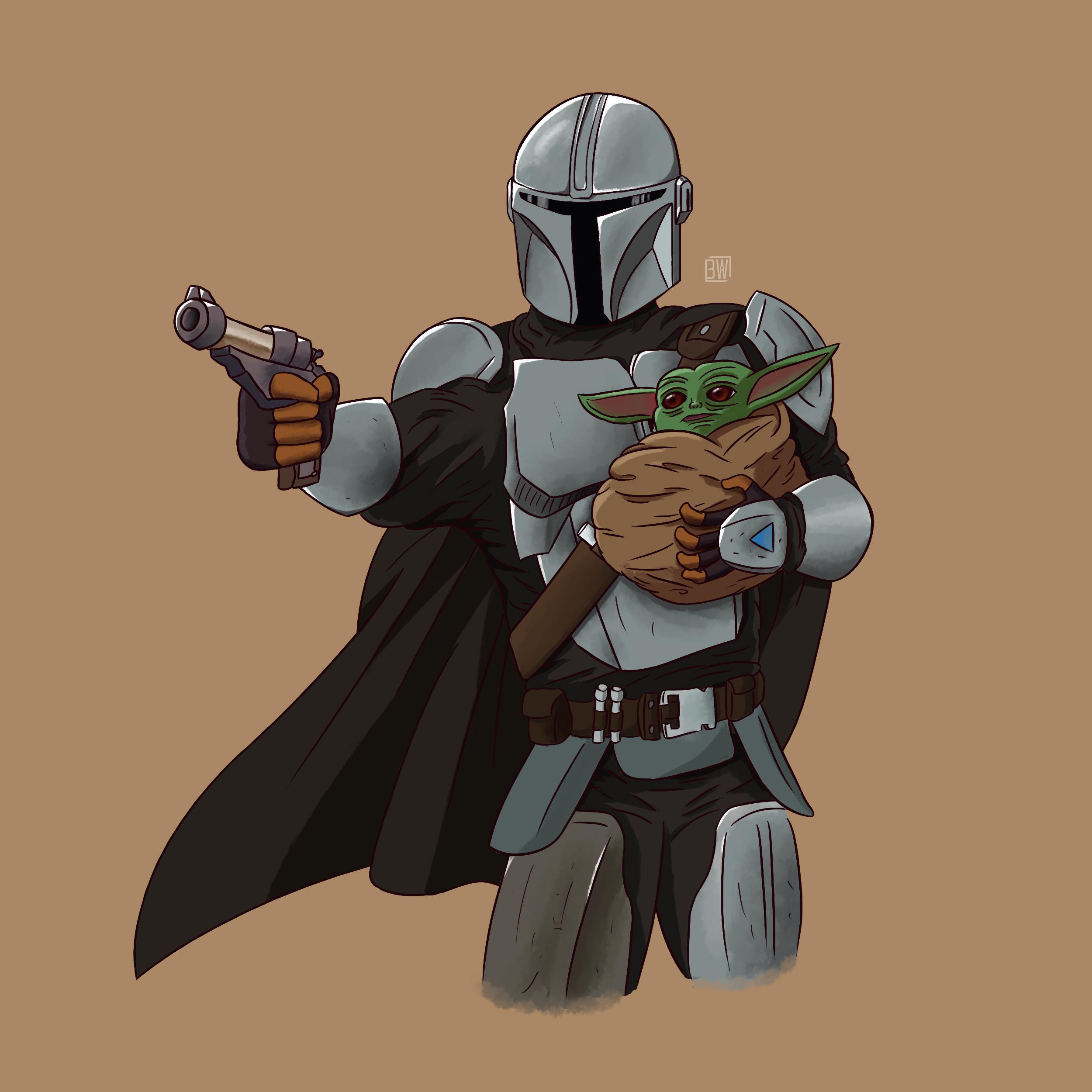 Mandalorian And Baby Yoda Clip Art