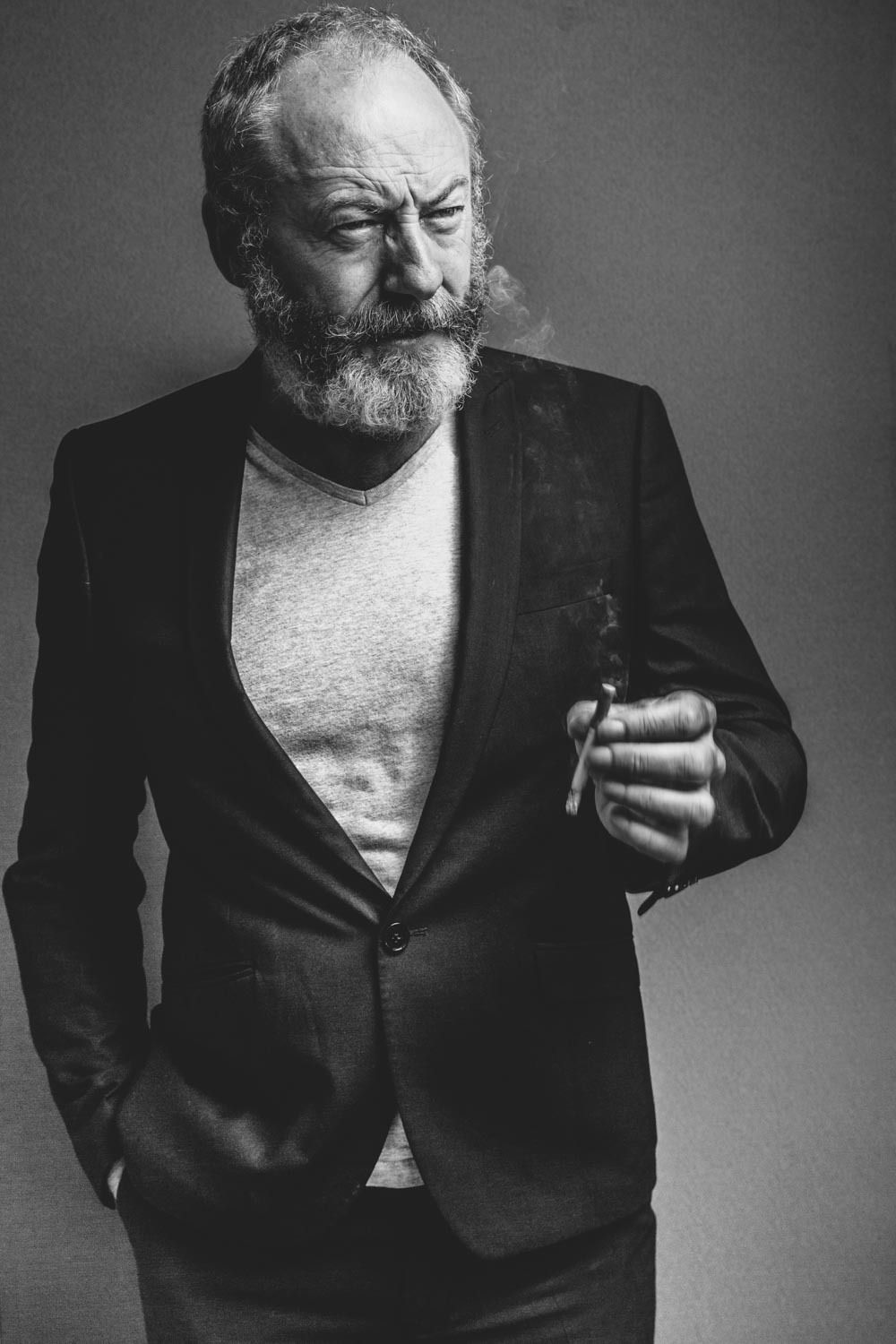 Liam Cunningham is giving off some very appealing daddy vibes and I am