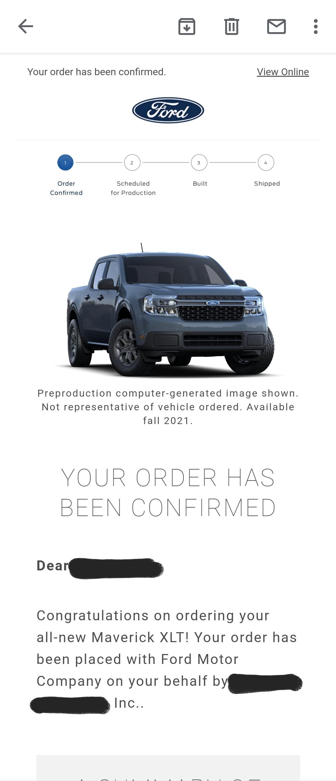 Orders not showing up ANSWER FordMaverickTruck