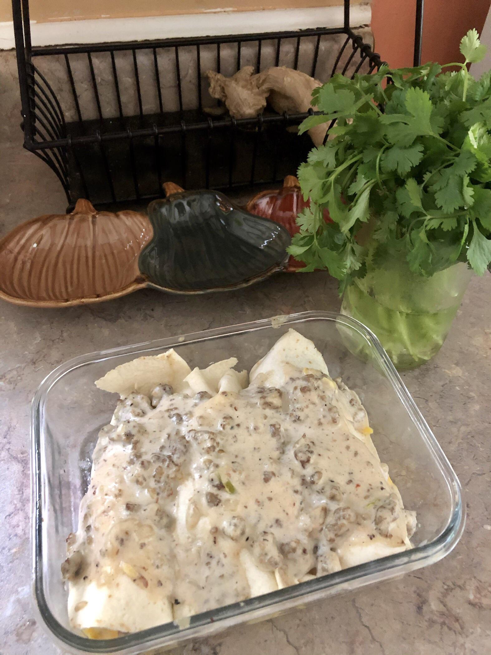 'breakfast enchiladas with sausage gravy" r/MexicanFoodGore
