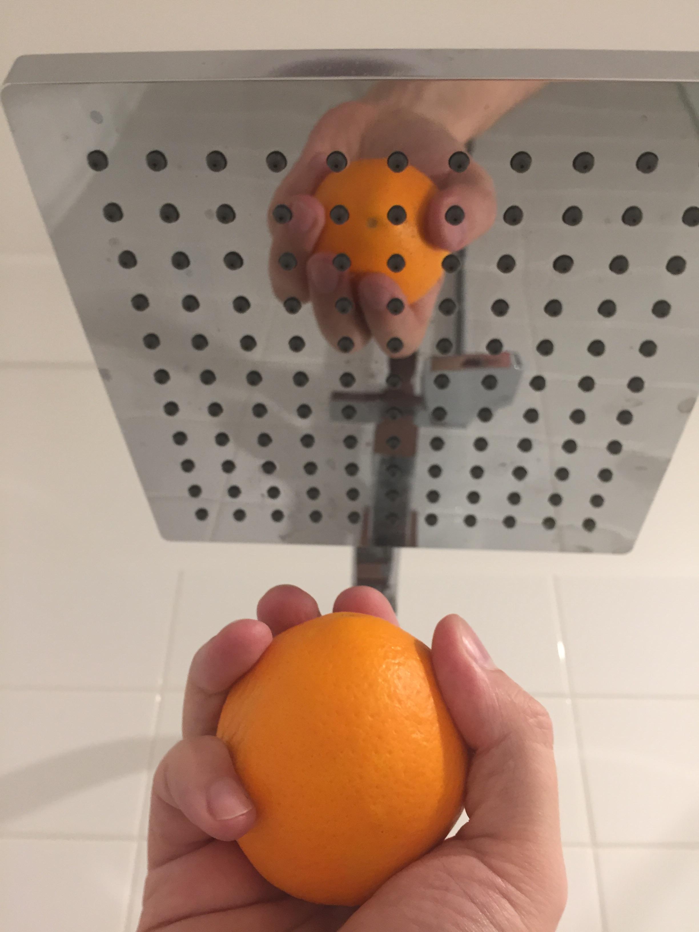 Orange. Check. Shower. Check. An unreasonable amount of excitement