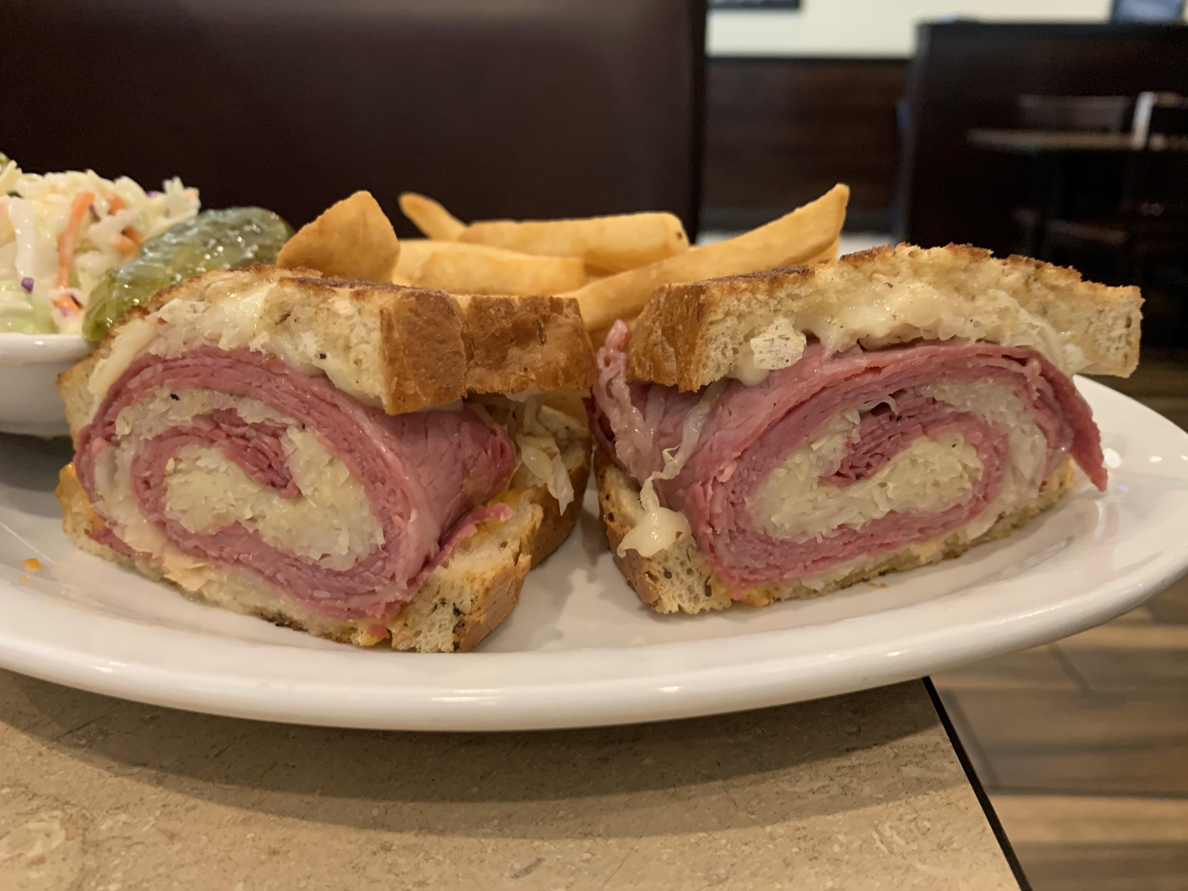 Perfect classic Reuben from a Jewish deli in South Florida r