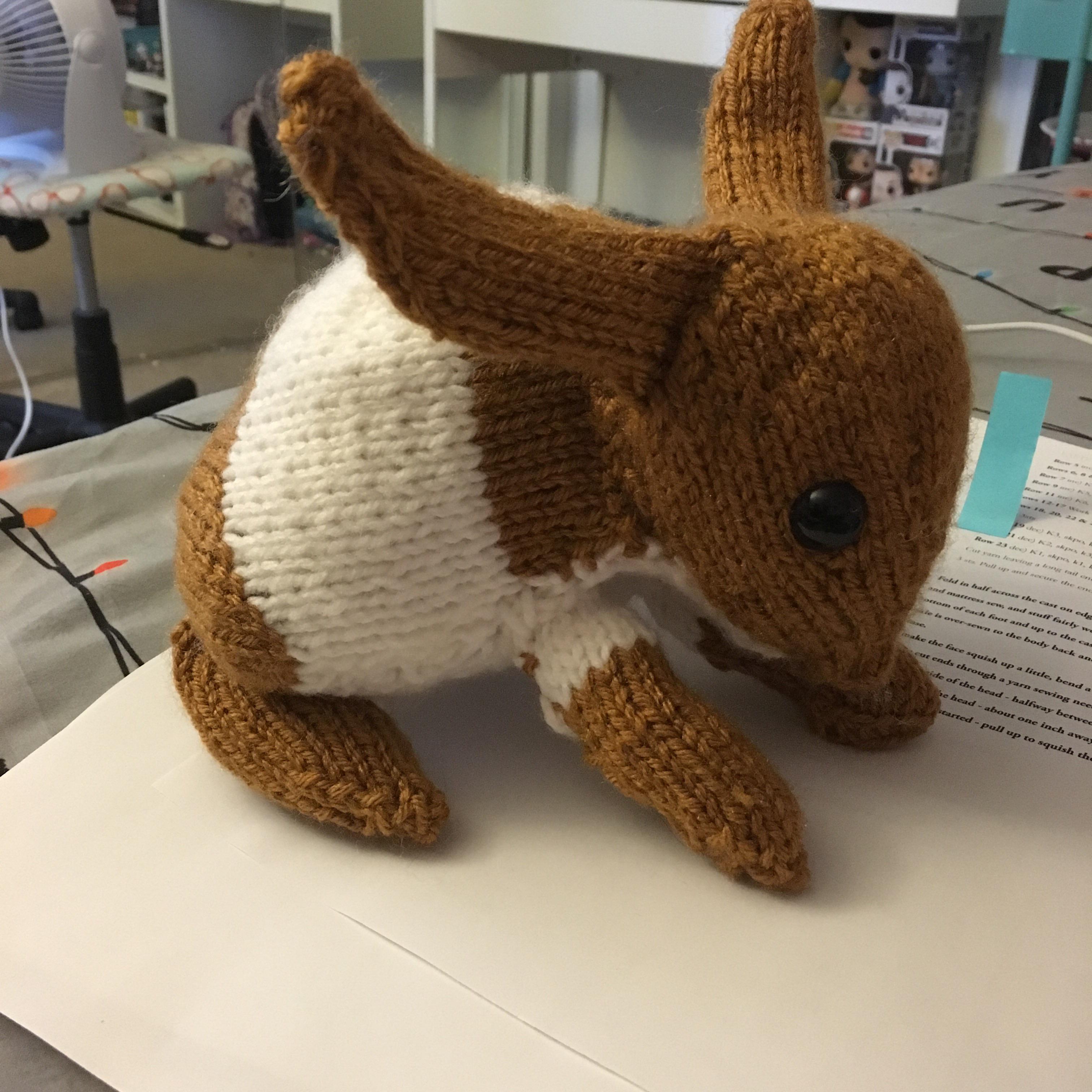 [FO] I present to you.. very first knit stuffed animal! A very wonky